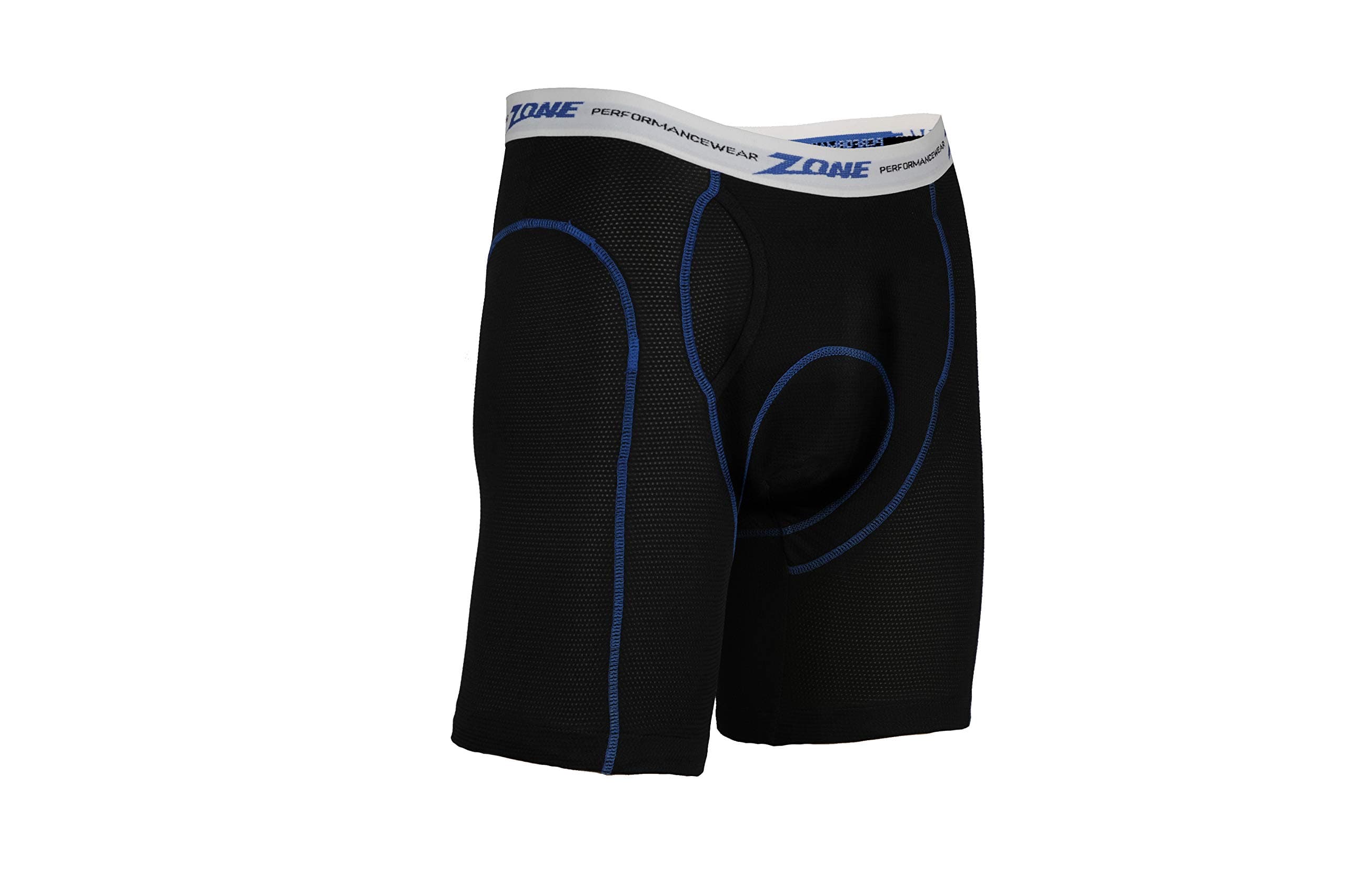 Zone Long-Ride Performance Shorts with Coolmax Padding for Motorcycle Riders (Medium - Waist Size 35-40) Black
