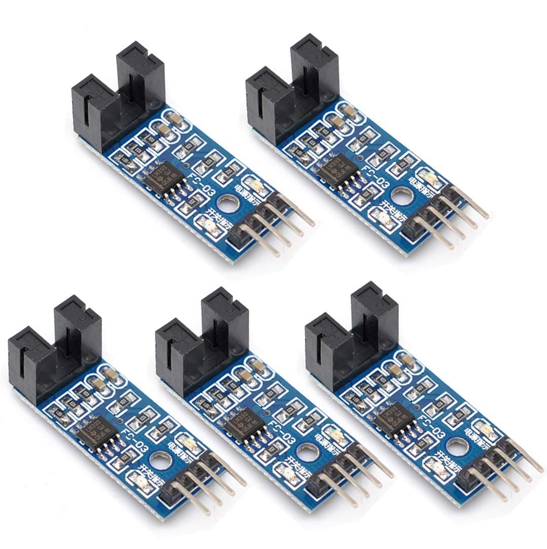 Oiyagai 5pcs LM393 Chip Motor Measuring Comparator Speed Sensor Module Slot Type IR Optocoupler for MCU Arduino