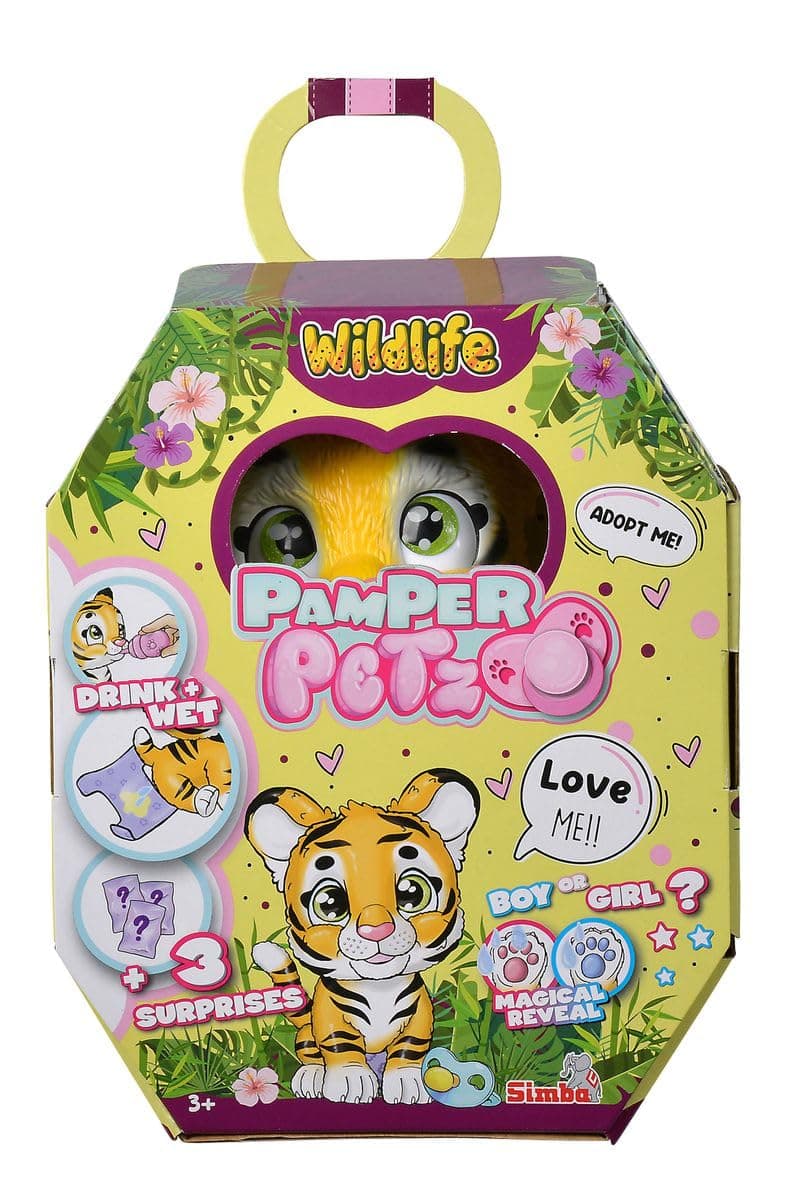 Simba Pamper Petz Tiger - Interactive Toy with Drinking & Wet Function, Magic Paw Surprise for Kids 3+