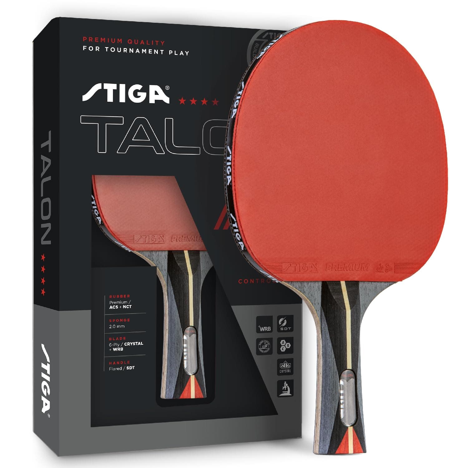 Talon Table Tennis Racket, Red, one size