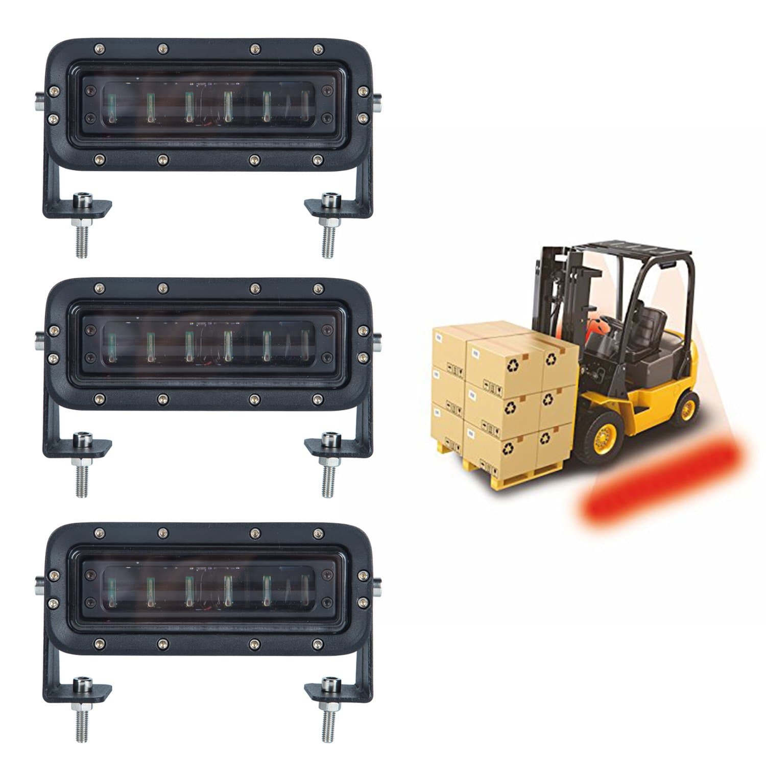 Aokairuisi LED Forklift Safety Light Warehouse Danger Area Light 30W Red Cree LED Warning Light Forklift Truck Security Indicator Light ?3 Pack?