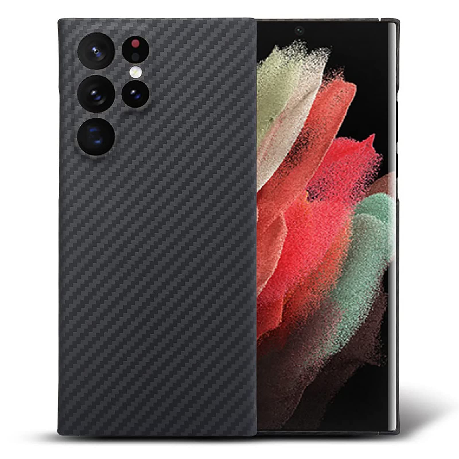 Aramid Fiber Case for Samsung Galaxy S23 Ultra 5G with Carbon Fiber Texture, Super Slim Protective Cover Skin, Soft Touch Sturdy Durable Case