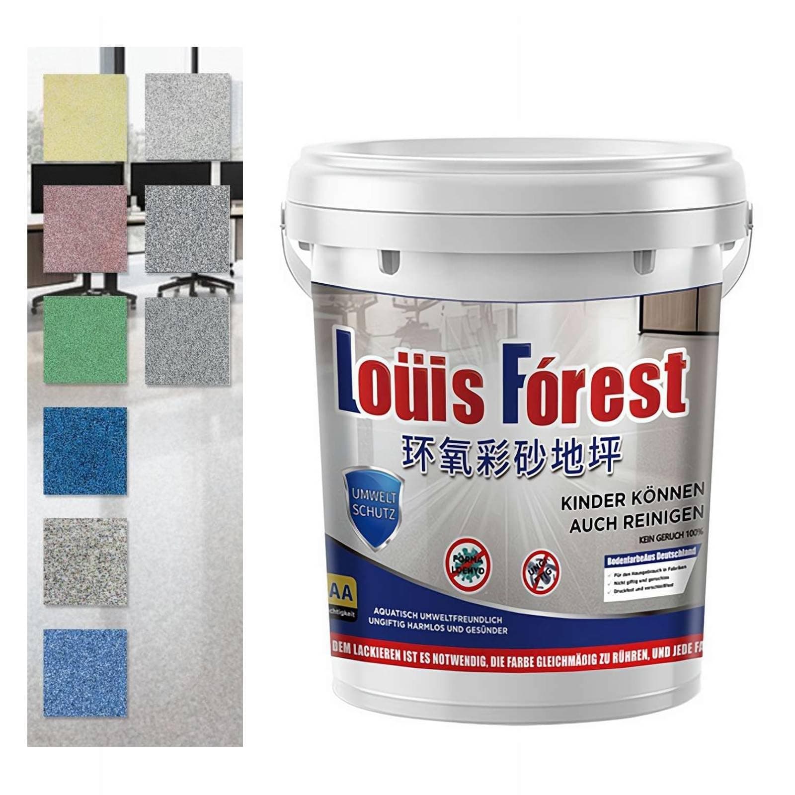 High-gloss Marble Effect Epoxy Floor Coating, Epoxy Floor Paint, Quick Drying Waterproof Water-based Epoxy Floor Paint, No-slip Garage Floor Paint, Concrete Floors Paints (Blue)