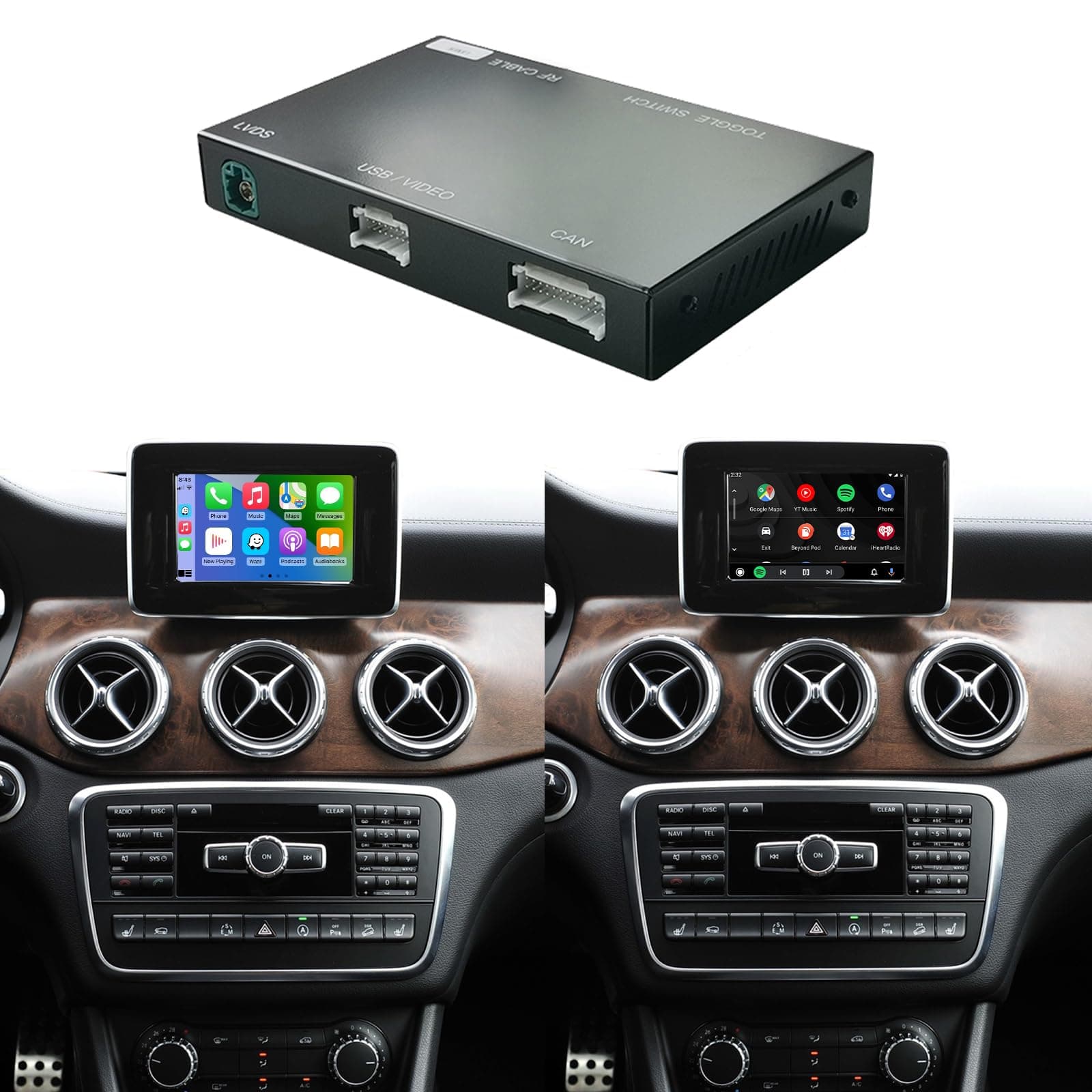 Road Top Wireless Carplay Retrofit Kit Decoder for Mercedes Benz C/E/CLA/GLA/...