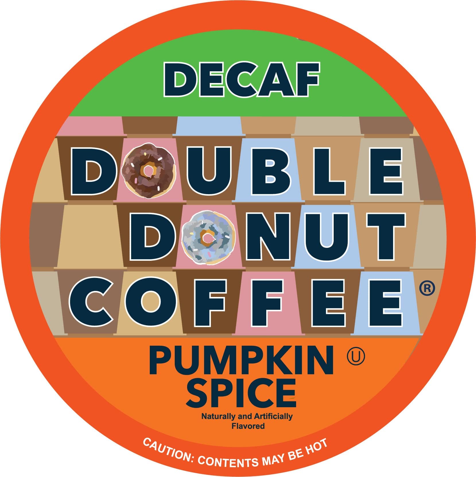 Double Donut Pumpkin Spice Medium Roast Flavored Decaf Coffee Pods for Keurig K-Cup Makers from Double Donut, 96 Capsules