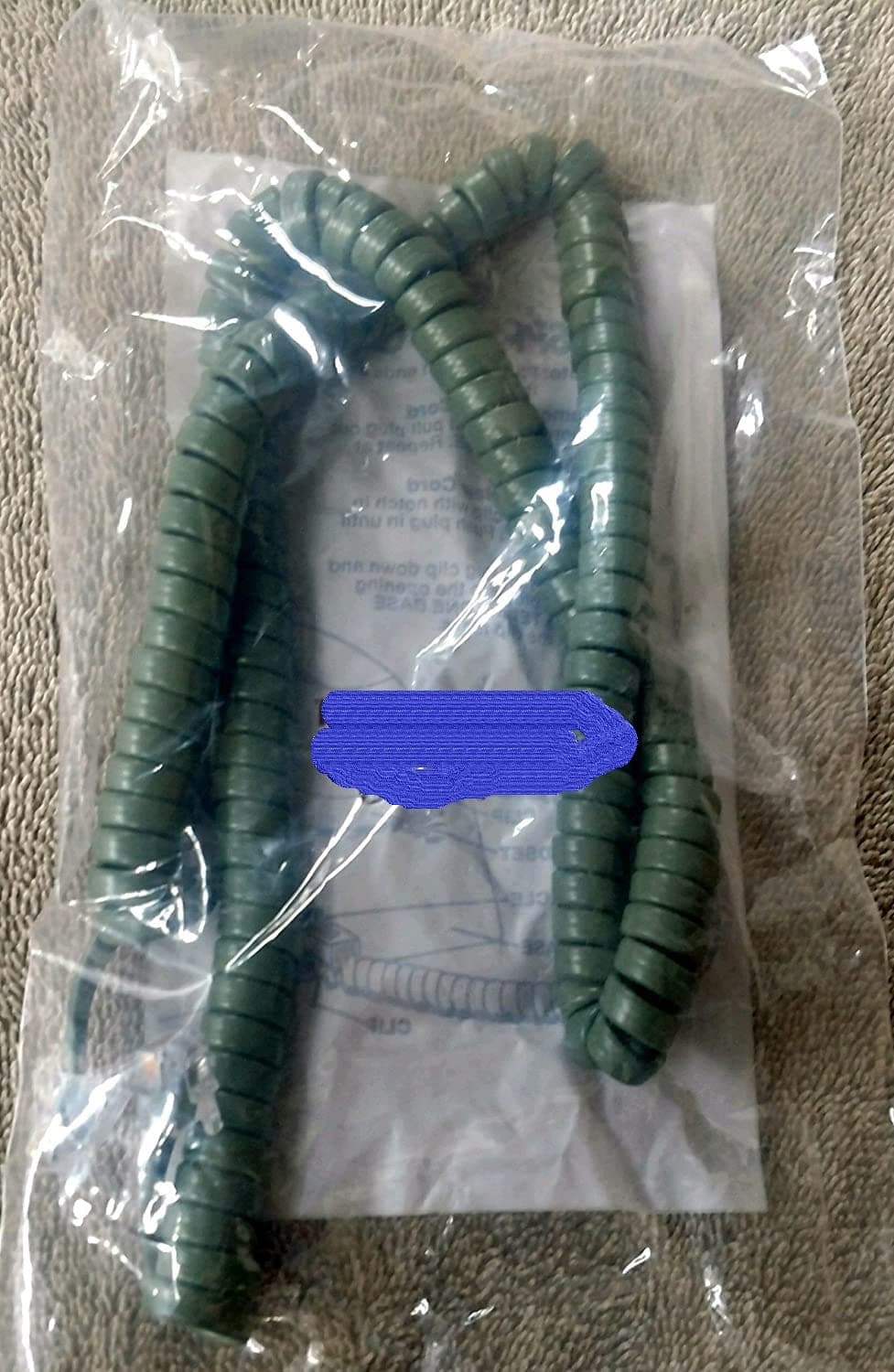 H4DU 51 Long Green 12' Ft Handset Phone Coil Curly Receiver Cord 102402542 Pristine Condition Rotary 500 554 Touch Tone 2500 2554 Princess NOS Western Electric