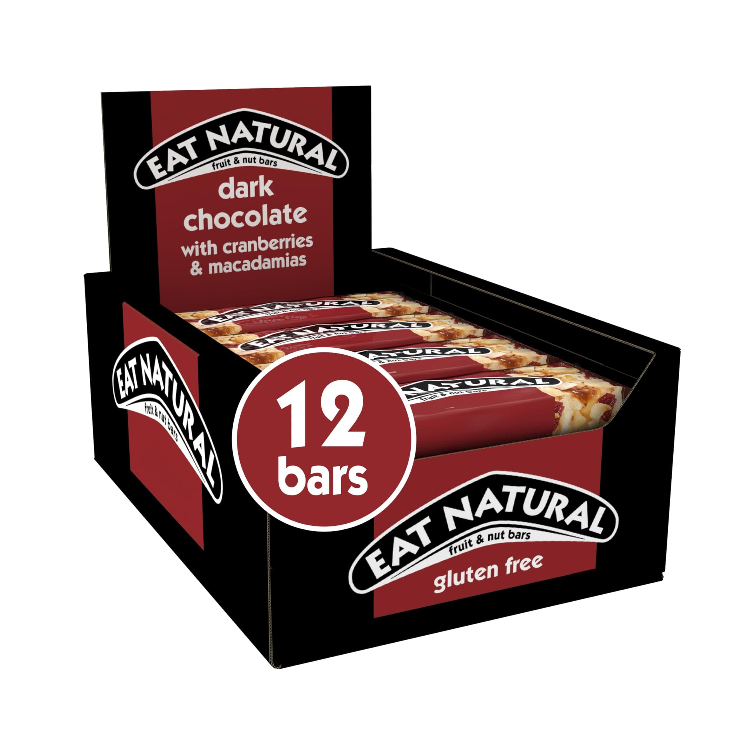 Eat Natural Dark Chocolate with Cranberries & Macadamias Fruit & Nut Bars 12 ...