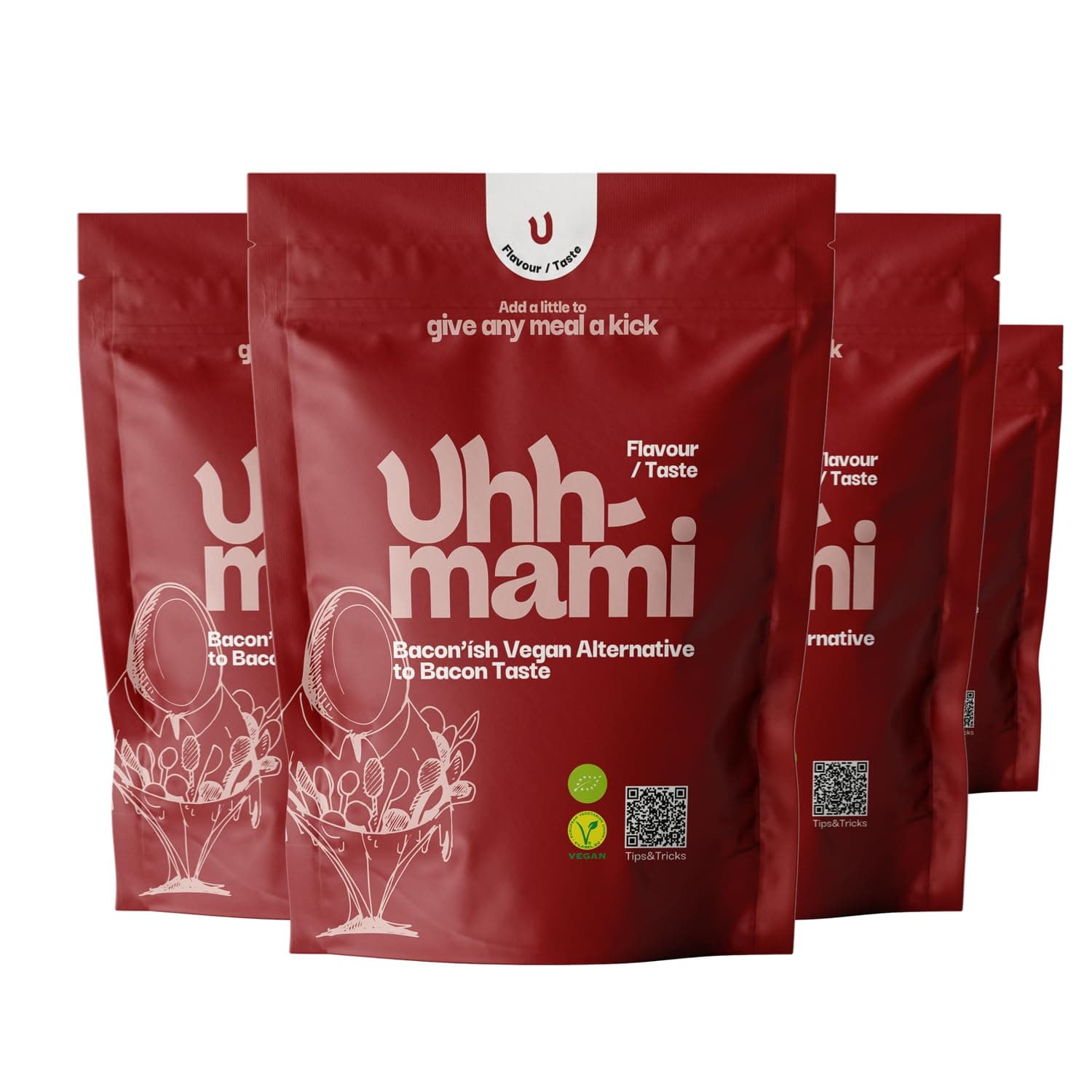 Bacon’ish by UHHMAMI - Salty, Smoky, Delicious Plant-Based Bacon Seasoning 4x40g - Made by Michelin Chef