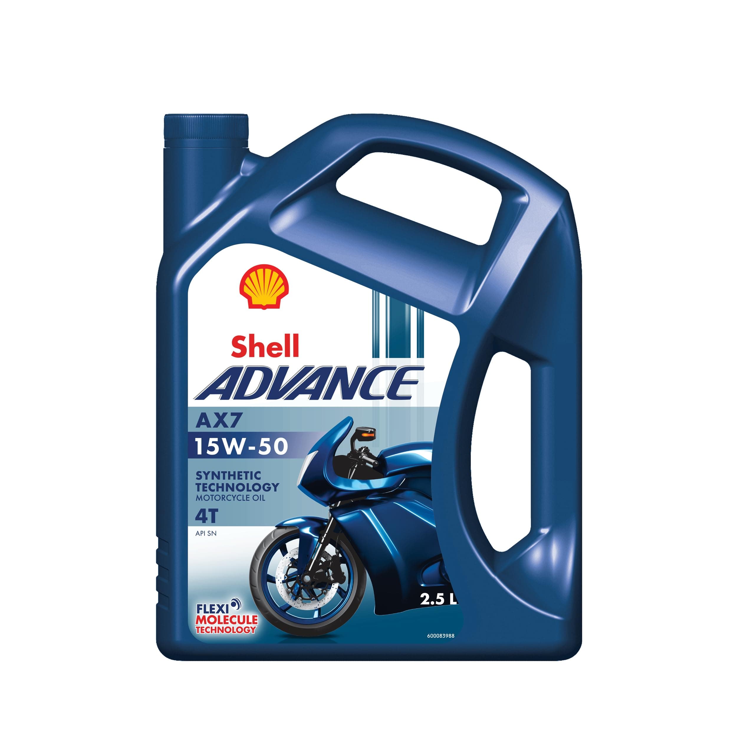 Shell Advance 4T AX7 15W-50 API SN Synthetic Technology Motorbike Engine Oil for Royal Enfield (2.5 L)