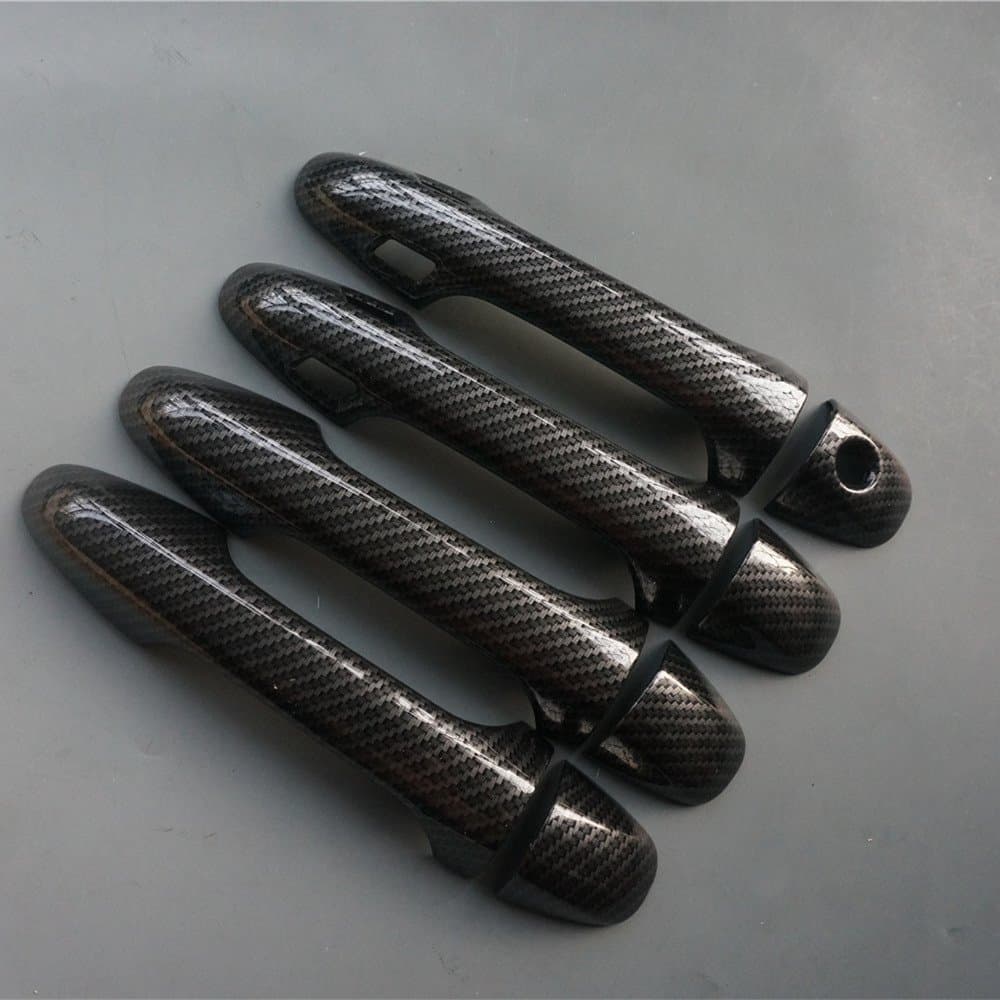 Sport Style Carbon Fiber Print Door Handle Cover Protector for Toyota Highlander 2014 2015 2016 2017 2018 (Carbon Fiber Print)