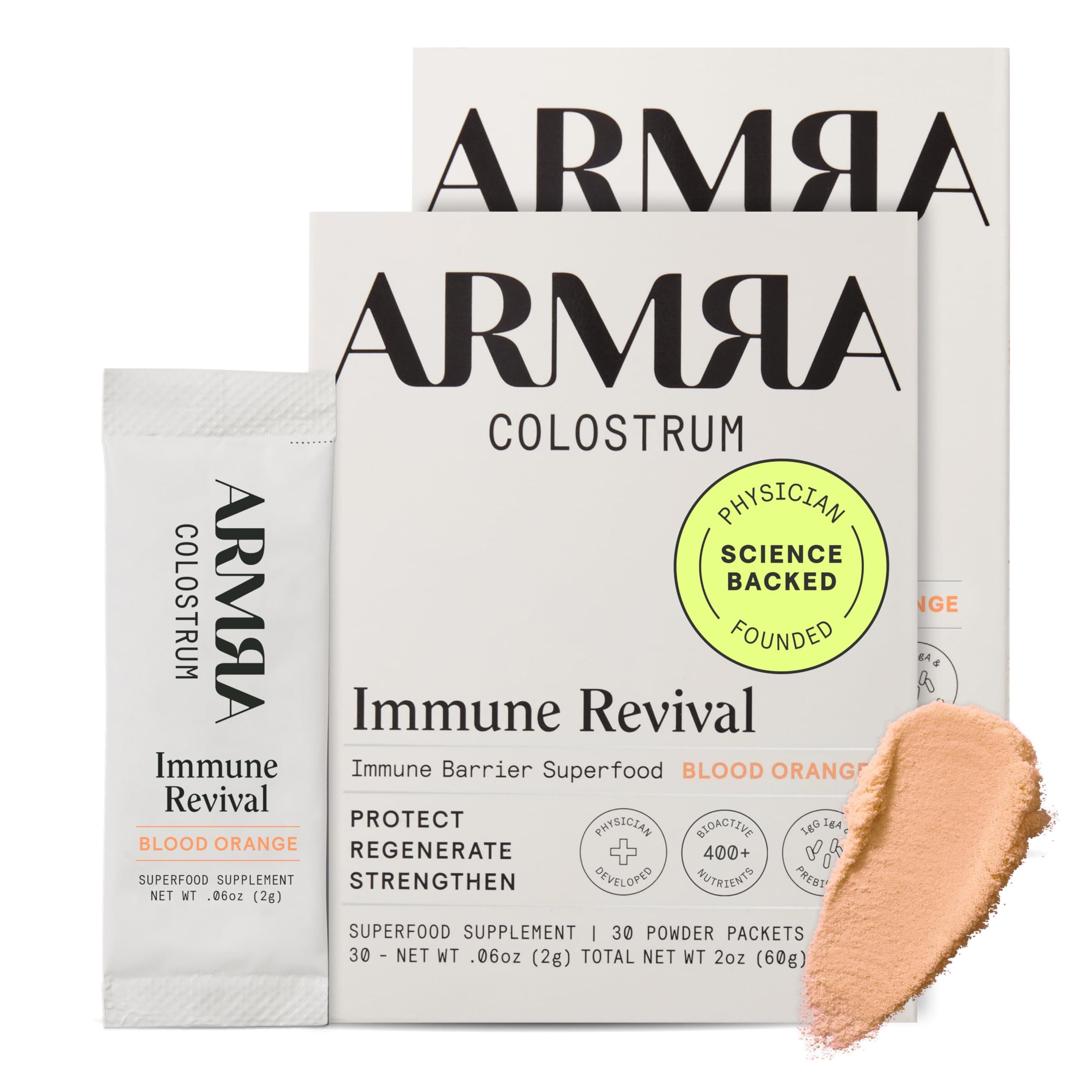 - ARMRA Colostrum Powder | Blood Orange | Gut Health & Bloating | Skin & Hair | Immunity | Keto, Gluten & Fat-Free | 60 Servings
