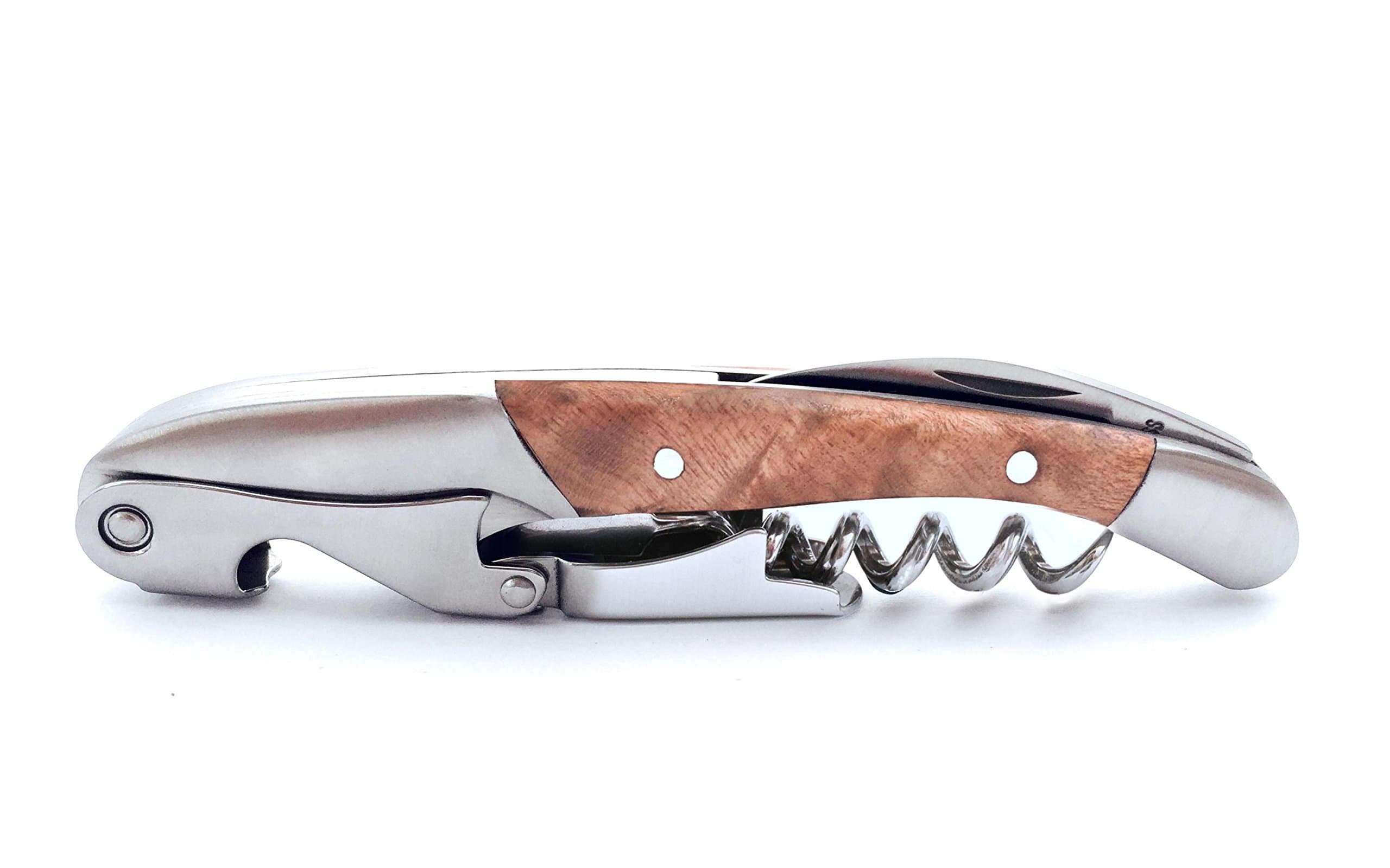 Professional Corkscrew and Bottle Opener | Sommelier Waiter's Friend | Elegant Laguiole Wine Acessory | 100% | Casparo Design (White Kageki)