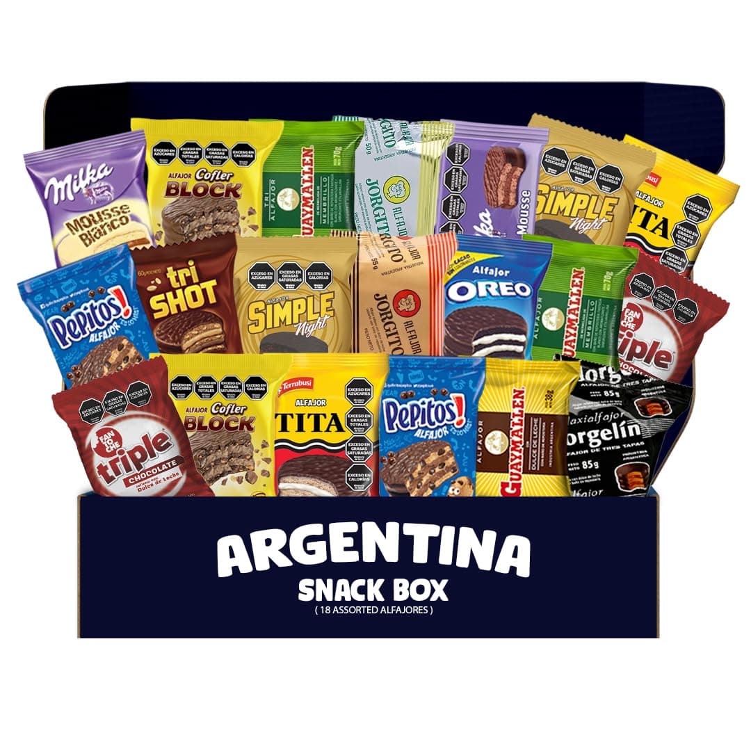 Argentina Alfajores Assortment Gift Box - 18 Count - Variety of Classic Brands