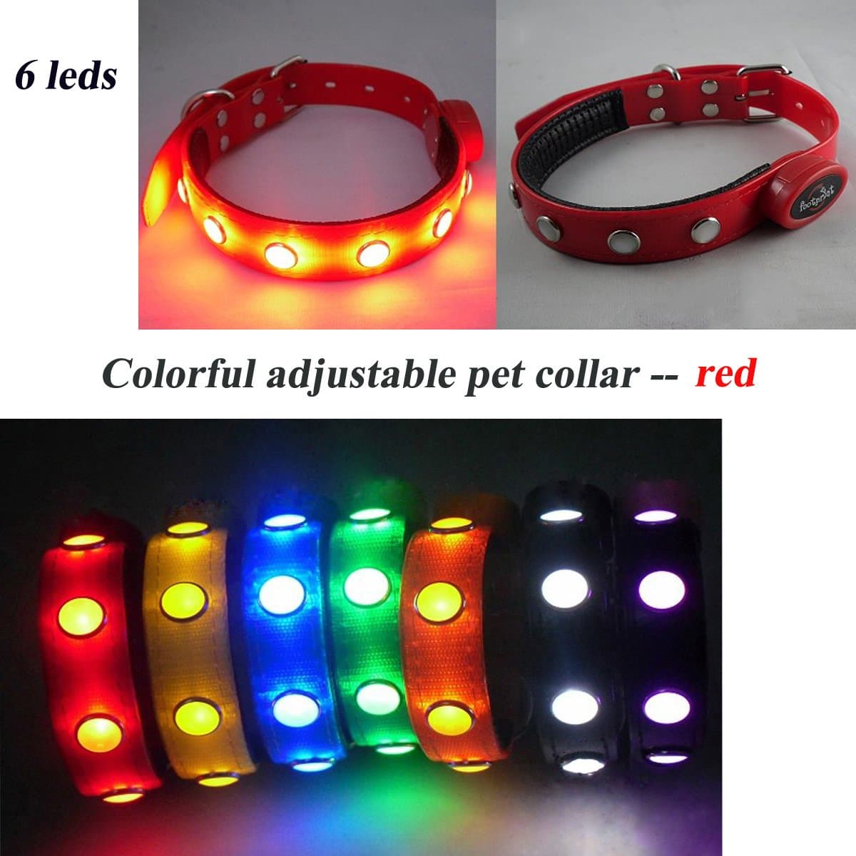 Liying New Designed Pet Collar Fashion TPU Nylon Jewel Led Flashing Light Dog Collar - Suitable for Walking Your Pets at Night, Dark Environment, Outdoor, Pet Movement, Etc. (red, XL)