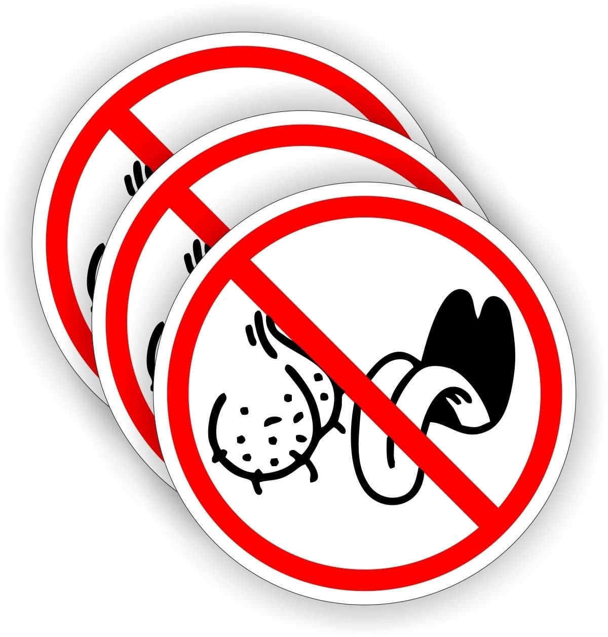 3 pcs No Bag Lickers Funny Hard Hat Sticker Decal, 2 inches - Helmet Label Rude Funny