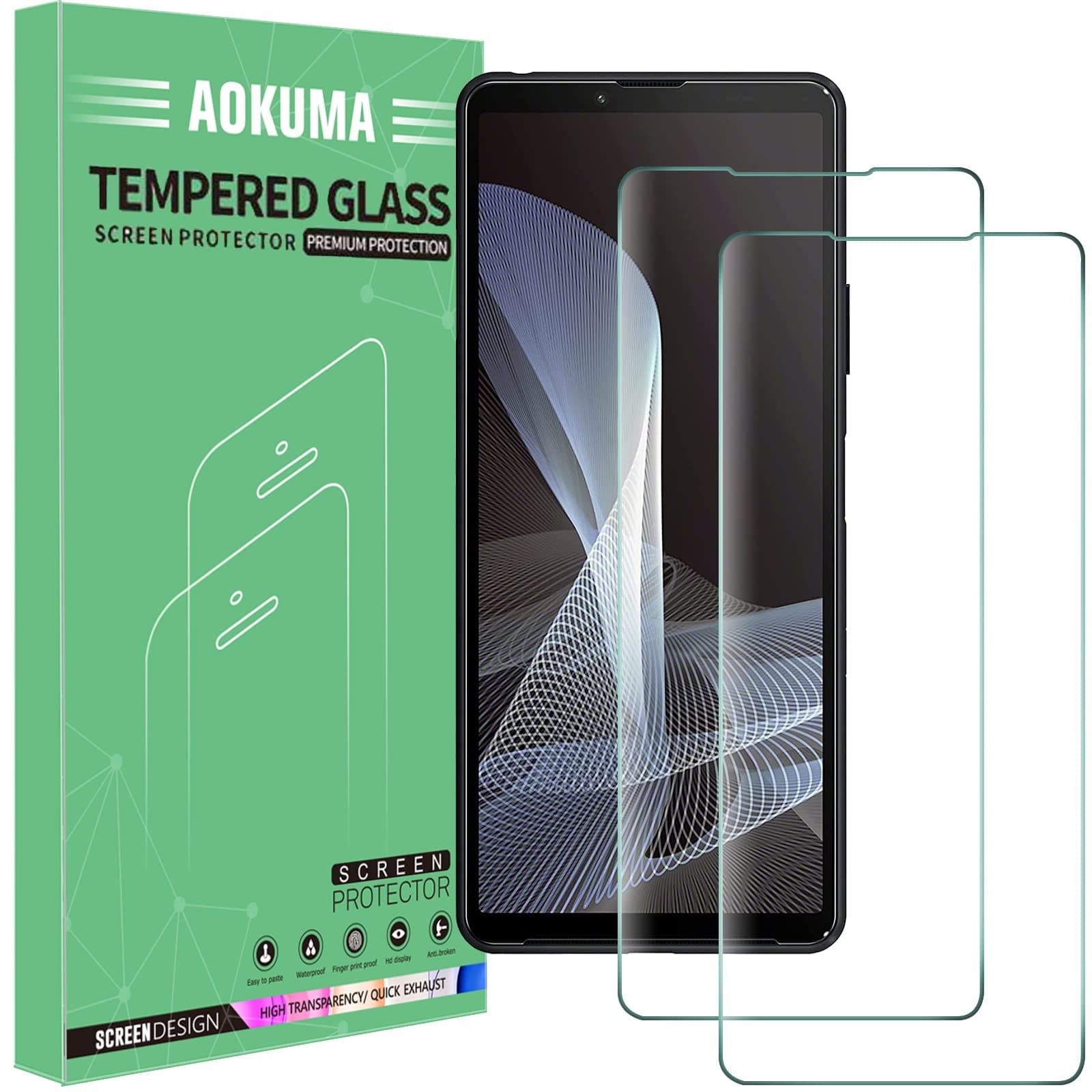 AOKUMA Tempered Glass for Sony Xperia 10 III Screen Protector, Premium Quality Guard Film, Case Friendly, Shatterproof, Shockproof, Scratchproof, Oilproof