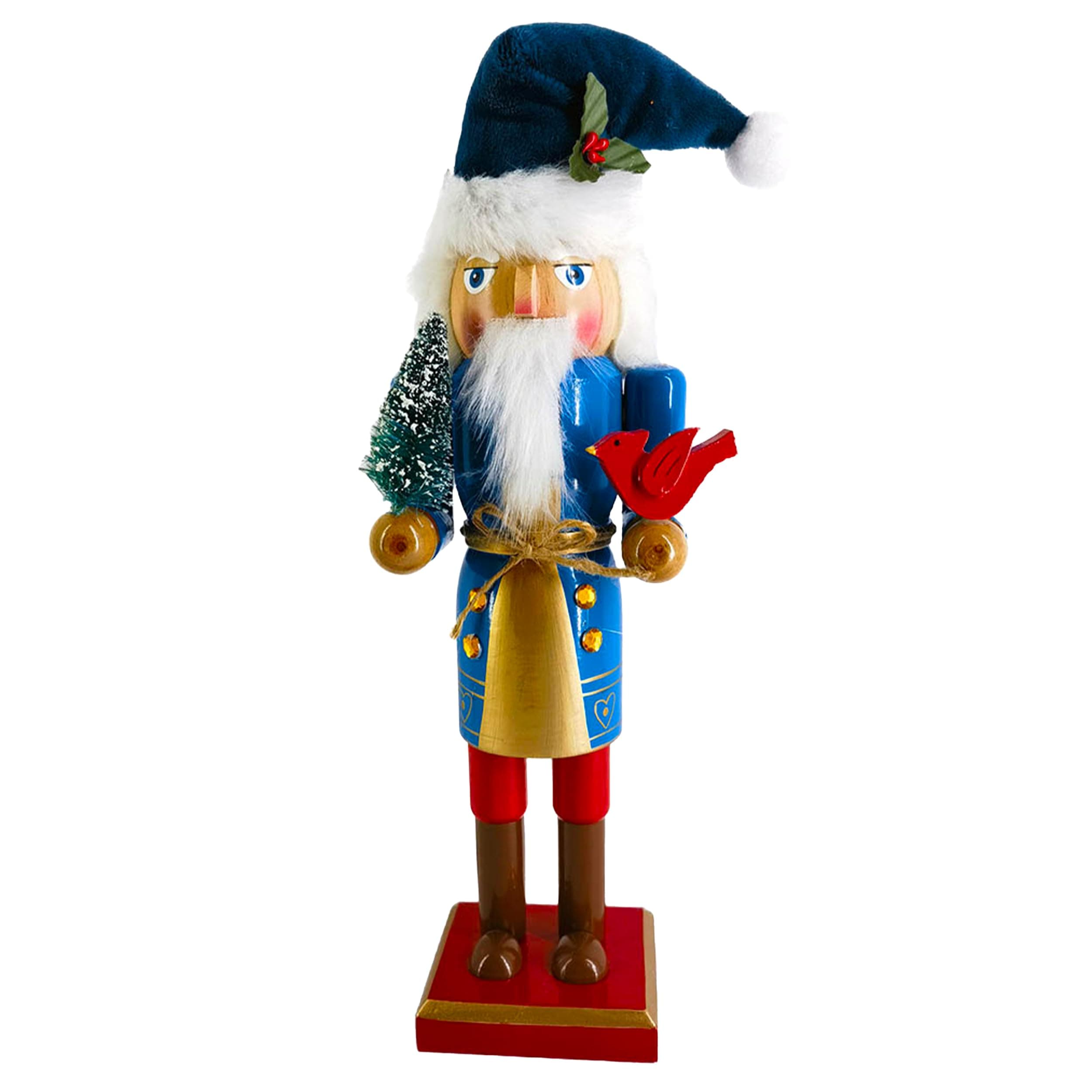 Nutcracker Ballet Gifts, Soldier Nutcracker Christmas Ornaments, Wooden Figure Decoration with Fun Glittery Silver and Pink Uniform for Holiday Home Decor, Ideal Xmas Ornament, Large, 12 Inch