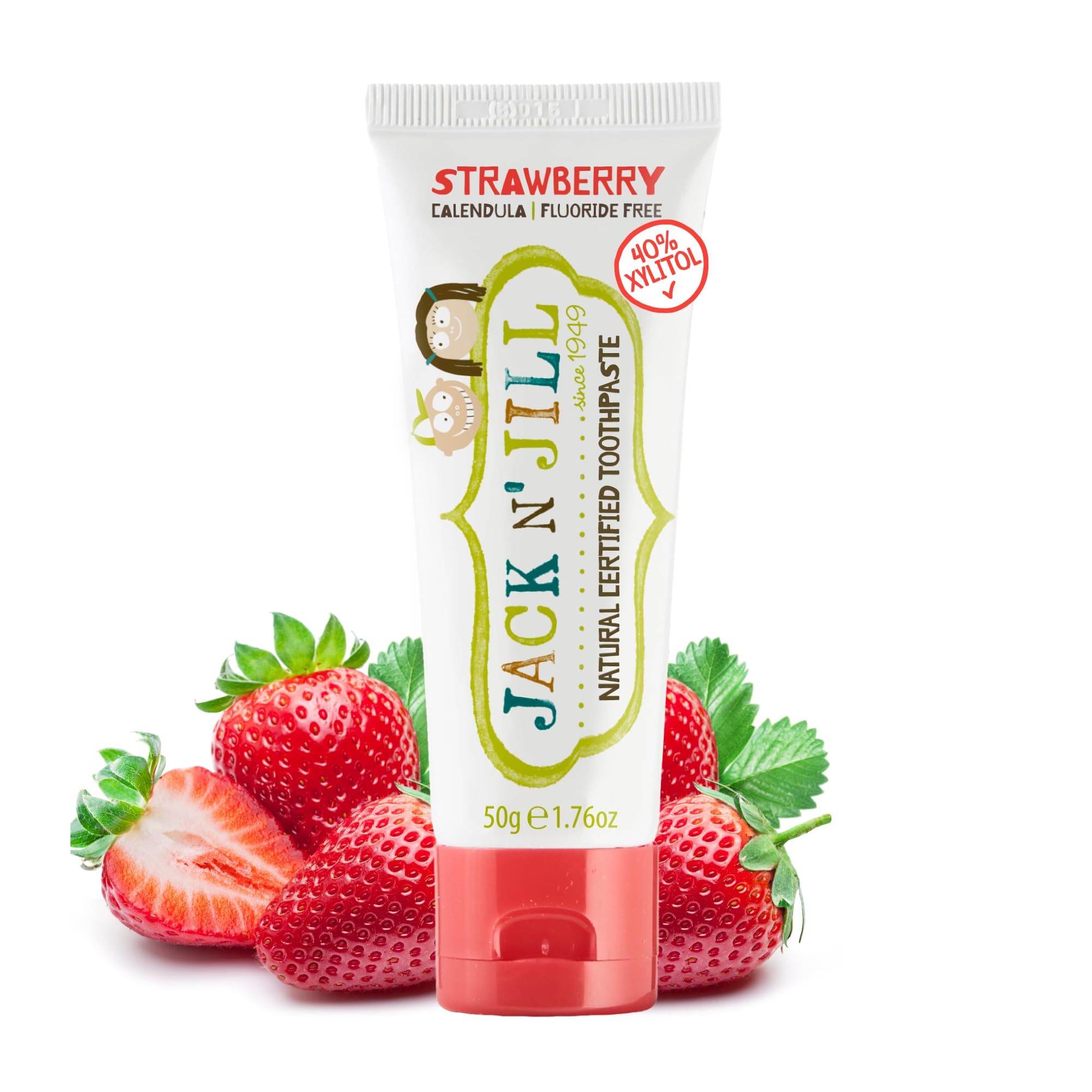Kids Natural Toothpaste, Made With Natural Ingredients, Helps Soothe Gums & Fight Tooth Decay, Suitable From 6 Months+ - Strawberry Flavour 1 X 50G