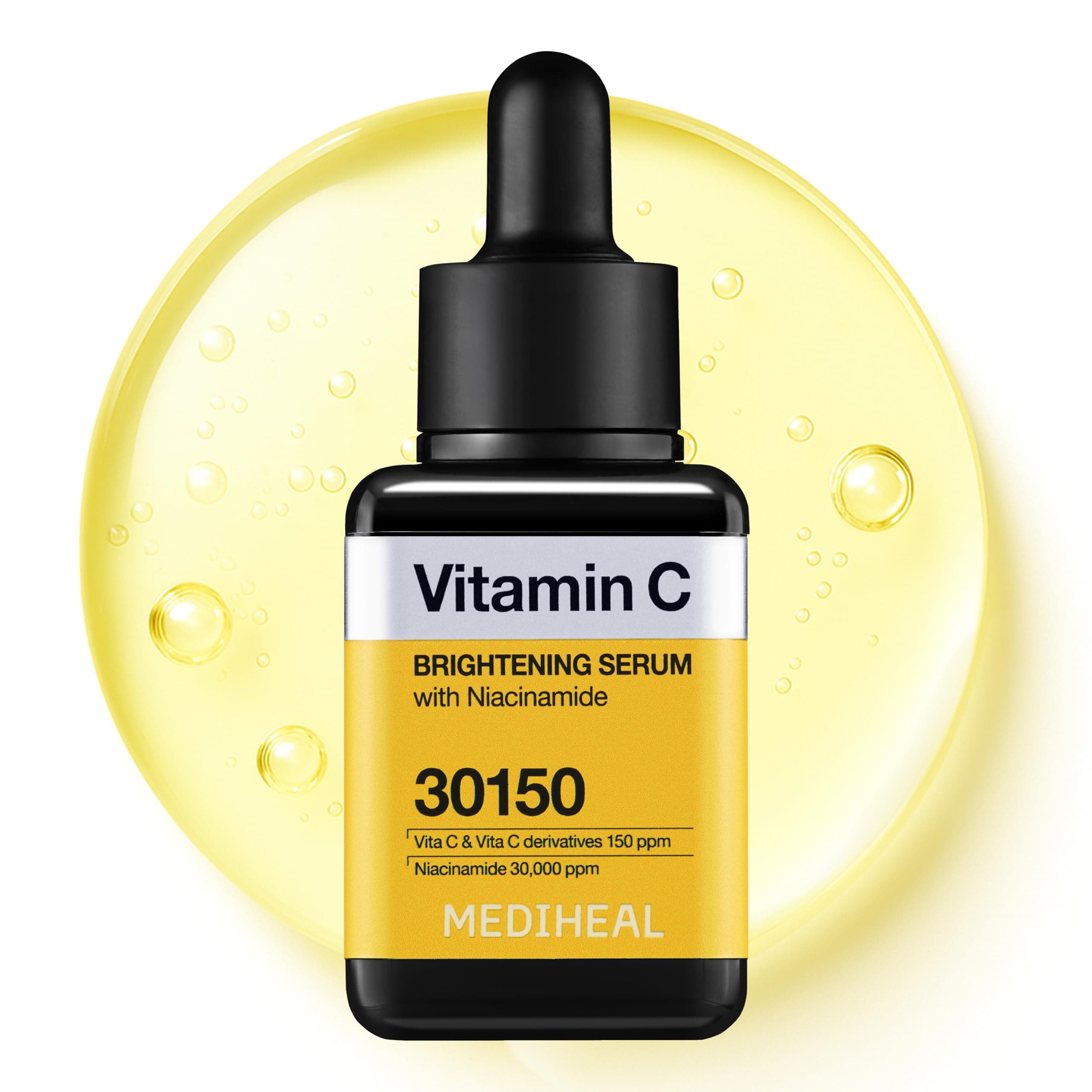 MEDIHEAL Vitamin C Brightening Serum (1.35 fl oz, 1 Pack) - Tone-Texture-Glow Care, Manage Skin with Vitamin C, Niacinamide, Hyaluronic Acid