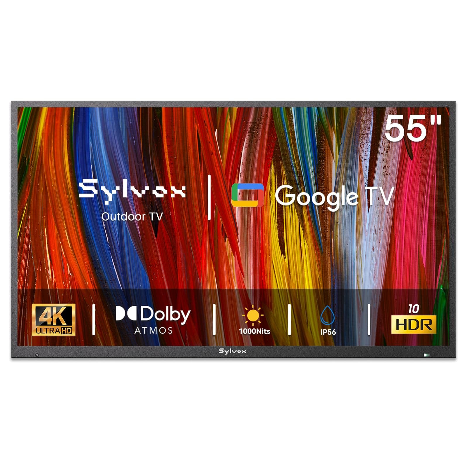 Outdoor TV, 55 inch Smart TV Waterproof Outdoor TVs, 4K Weatherproof Television for Outside, Support Google Assistant, Chromecast, 1000 nit Brightness Partial Sun (Deck Pro 2.0/2024)