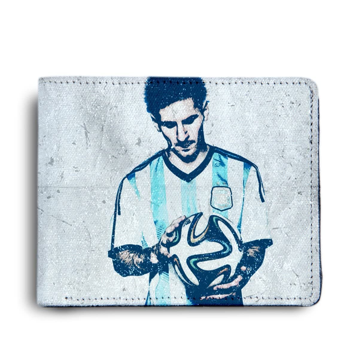 Wallet for Boys | Messi Artwork Printed Bi-fold Boys Purse | Faux Leather Card Holder with Cash Pocket