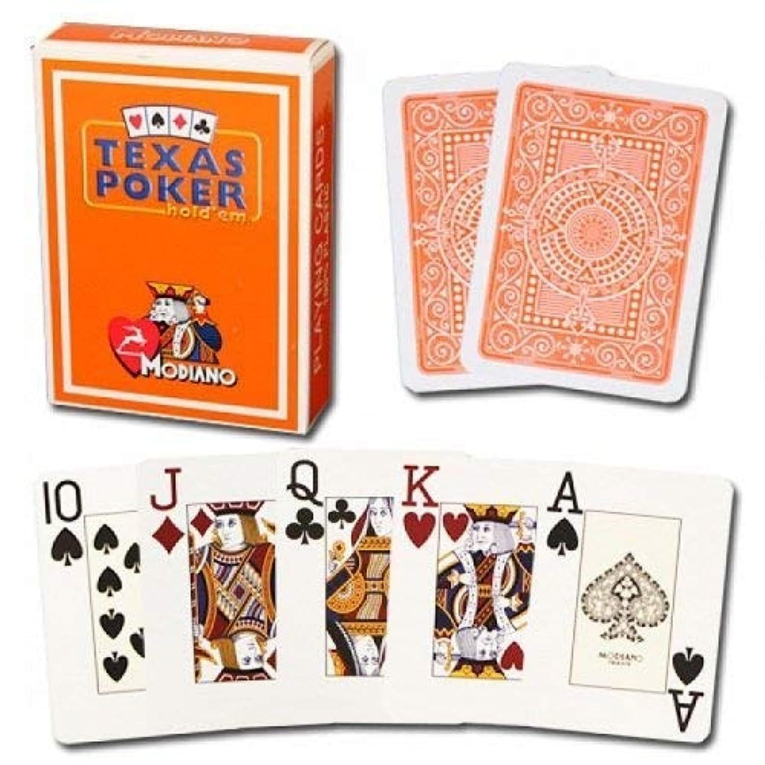 Poker stuff India Modiano Poker Cards Plastic Playing Cards 14 Years and Above 52 Pc in 1 Pack Orange