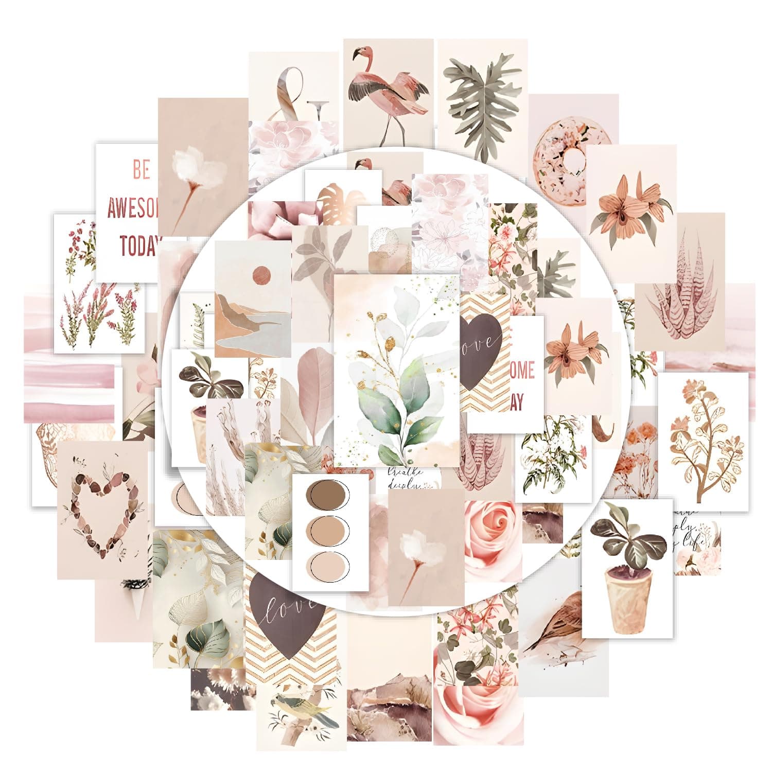 50 PCs Journal Stickers Set for Girls Diary Scrapbook Stickers | DIY Craft Page Decoration (Design 1)