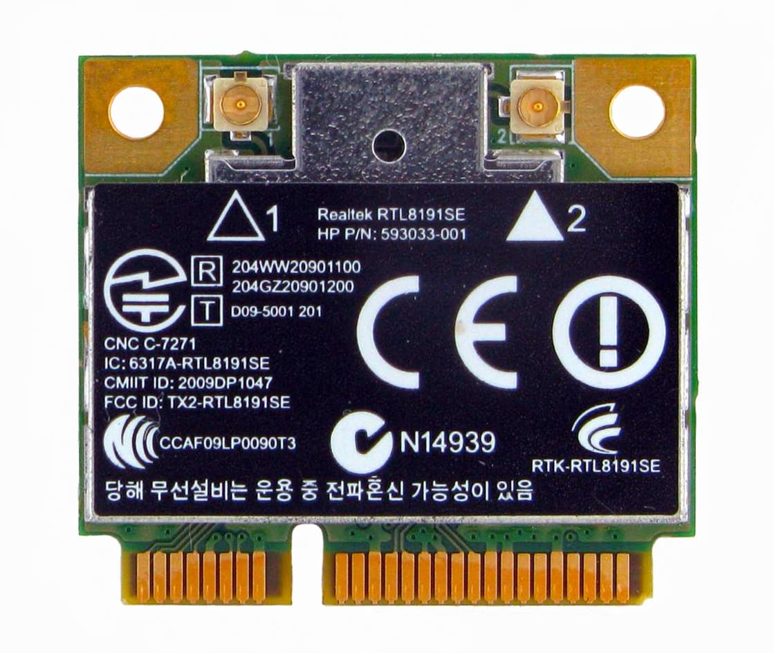 HP Compaq Wireless RTL8191SE Card 802.11b/g/n Wifi Adapter 593033-001