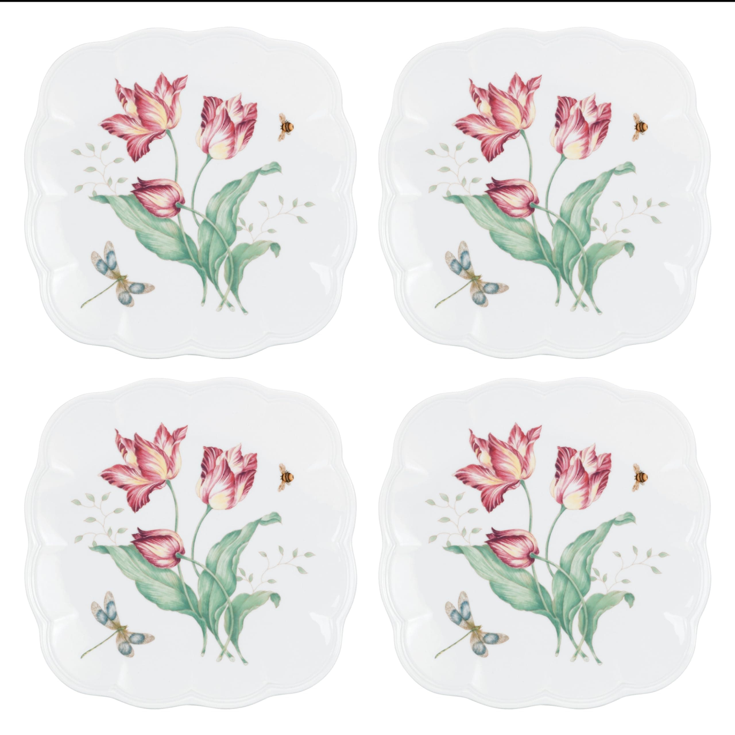 Lenox 894308 Butterfly Meadow Square 4-Piece Accent Plates