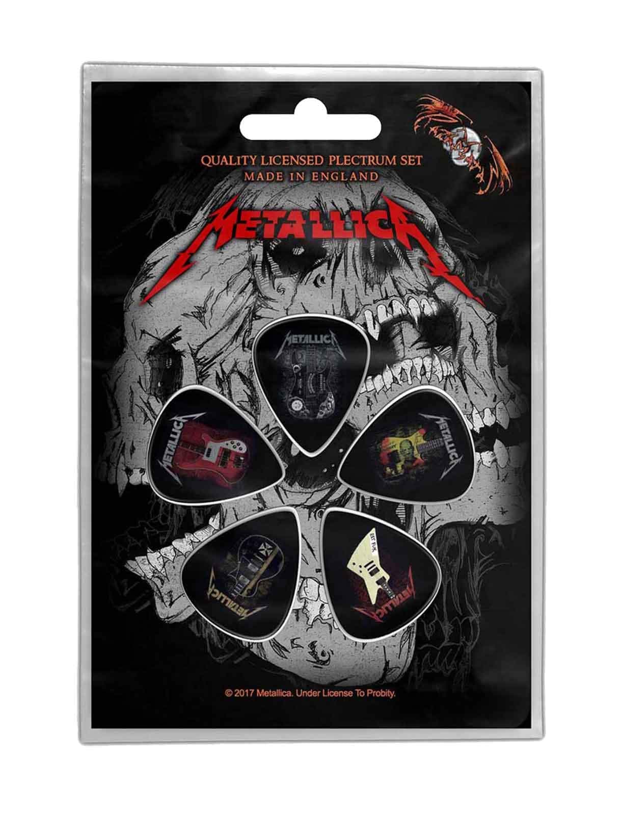 Metallica Plectrum Pack Guitars Band Logo Official 5 Pack Guitar Picks Size One Size