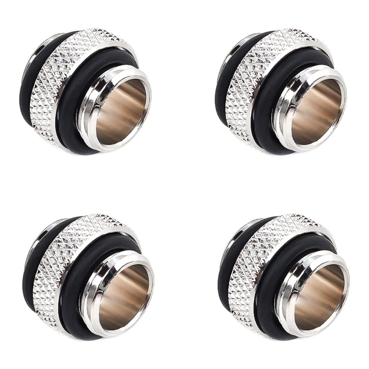 G1/4" 5mm Male to Male Fitting, Silver Shining, 4-Pack