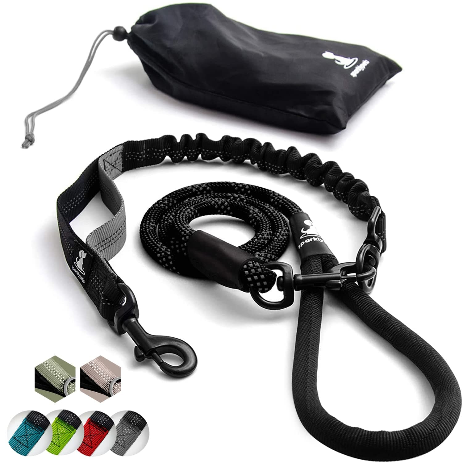 Rope Dog Leash with Extension Bungee