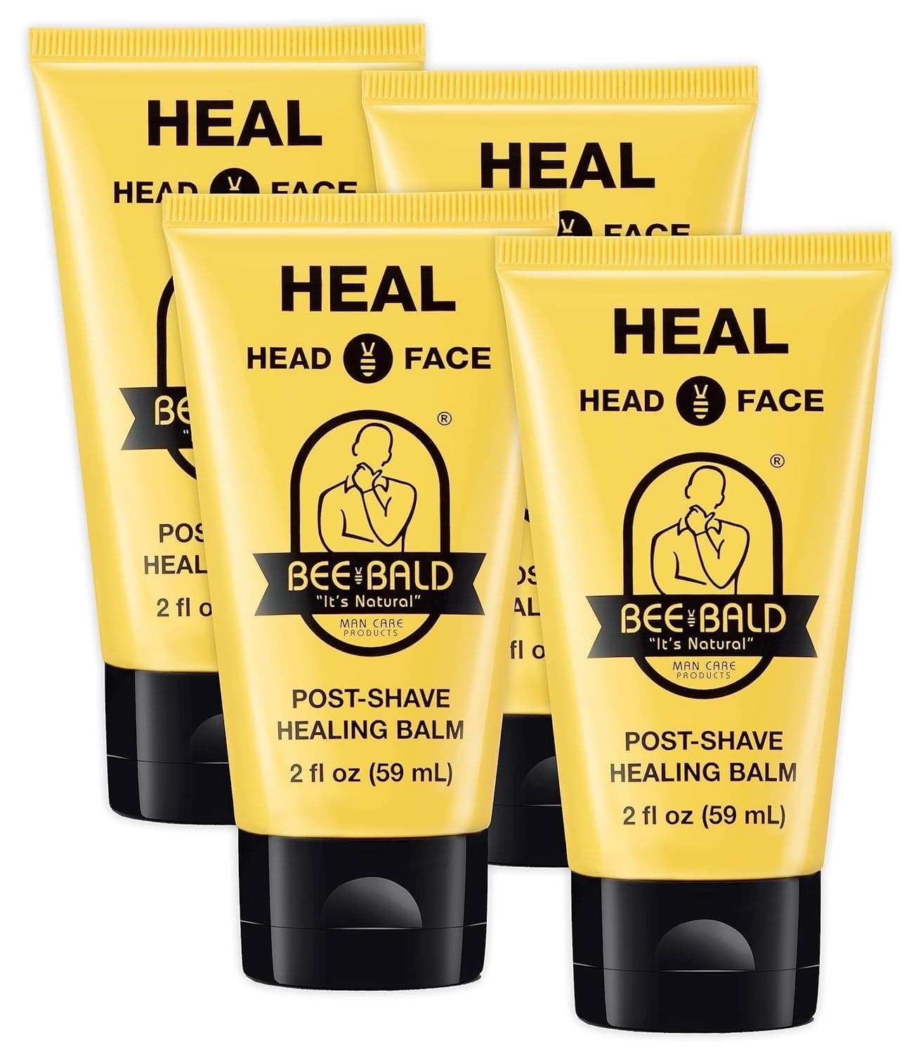 HEAL Aftershave for Men Healing Balm, Immediately Calms & Soothes Damaged Skin, Treats Bumps, Redness, Razor Burn & Other Shaving Post Shave Irritations, 2 Fl Oz (Pack of 4)