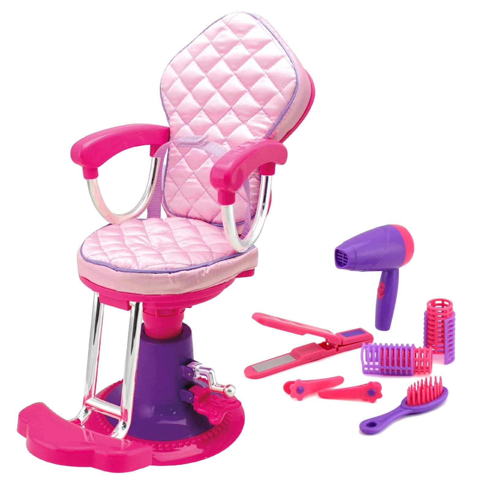 Molly Dolly 18 Inch Doll Salon Chair & Accessory Set - Fits Most 18" Dolls - Perfect For Our Generation or American Girl Dolls