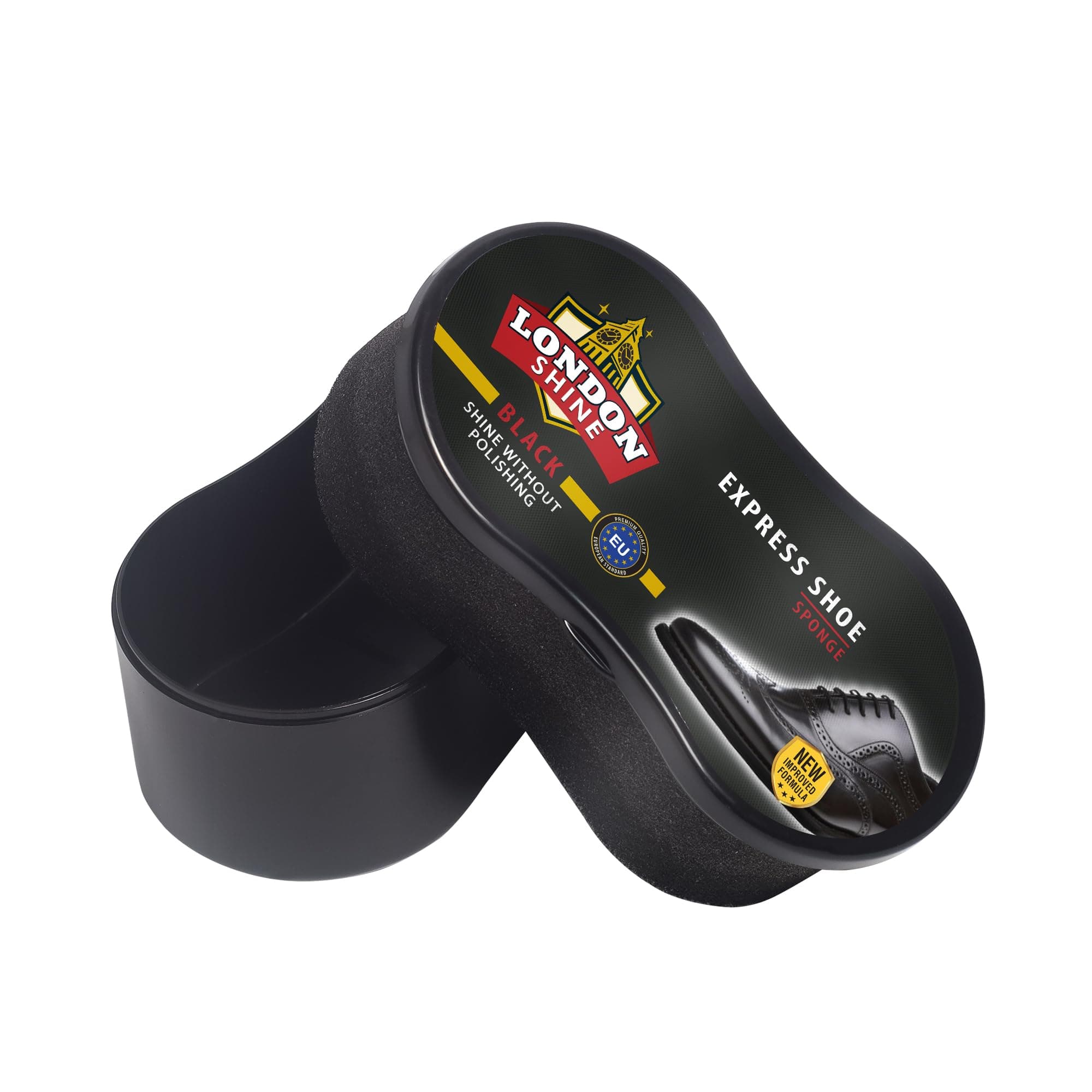 Express Shoe Shine Sponge For Instant Shoe Shine for Black Leather Shoes & Boots | Mess-Free, Travel-Friendly.