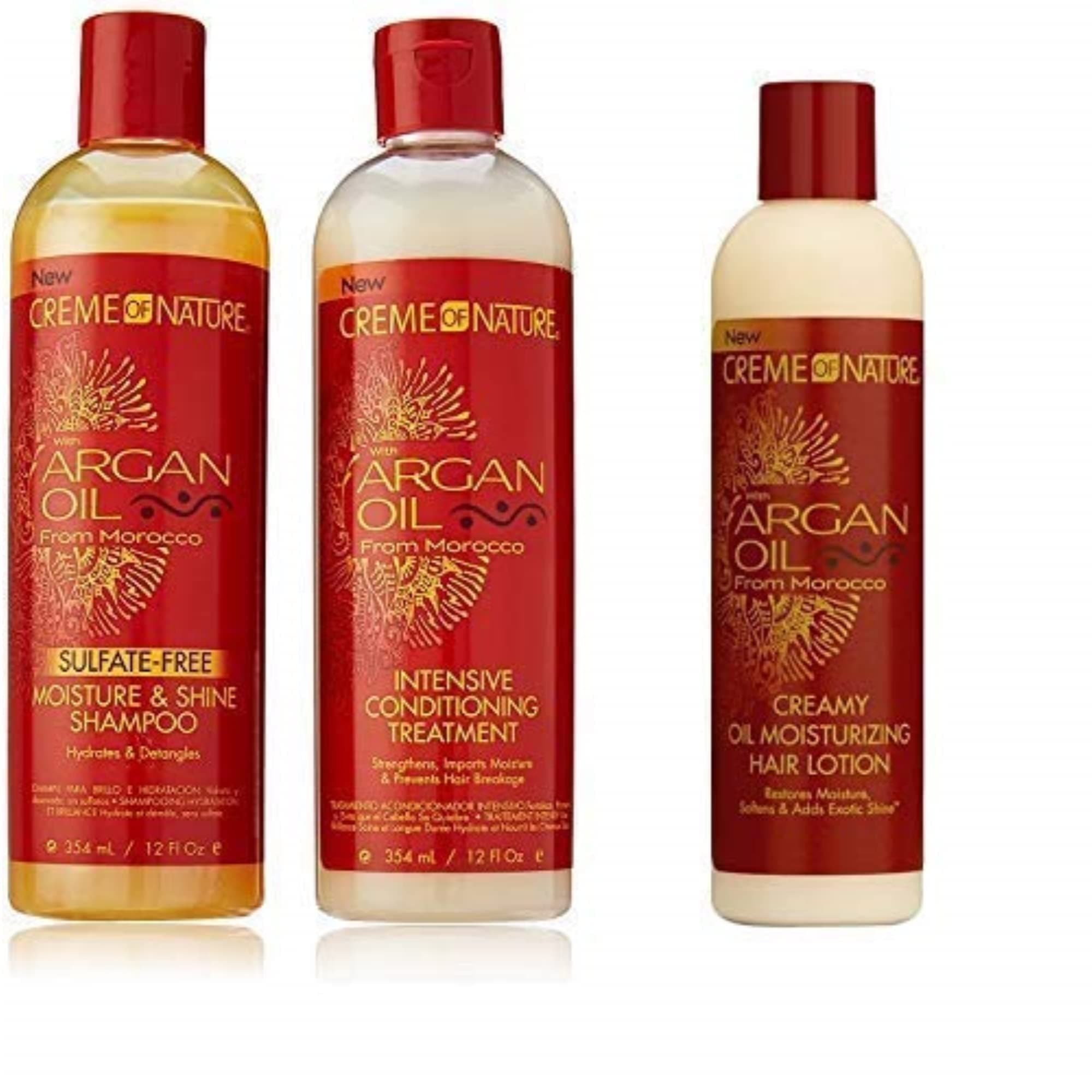 Creme Of NatureArgan Oil Trio Set (Moisture & Shine Shampoo, Intensive Conditioning Treatment, Oil Moisturizer)