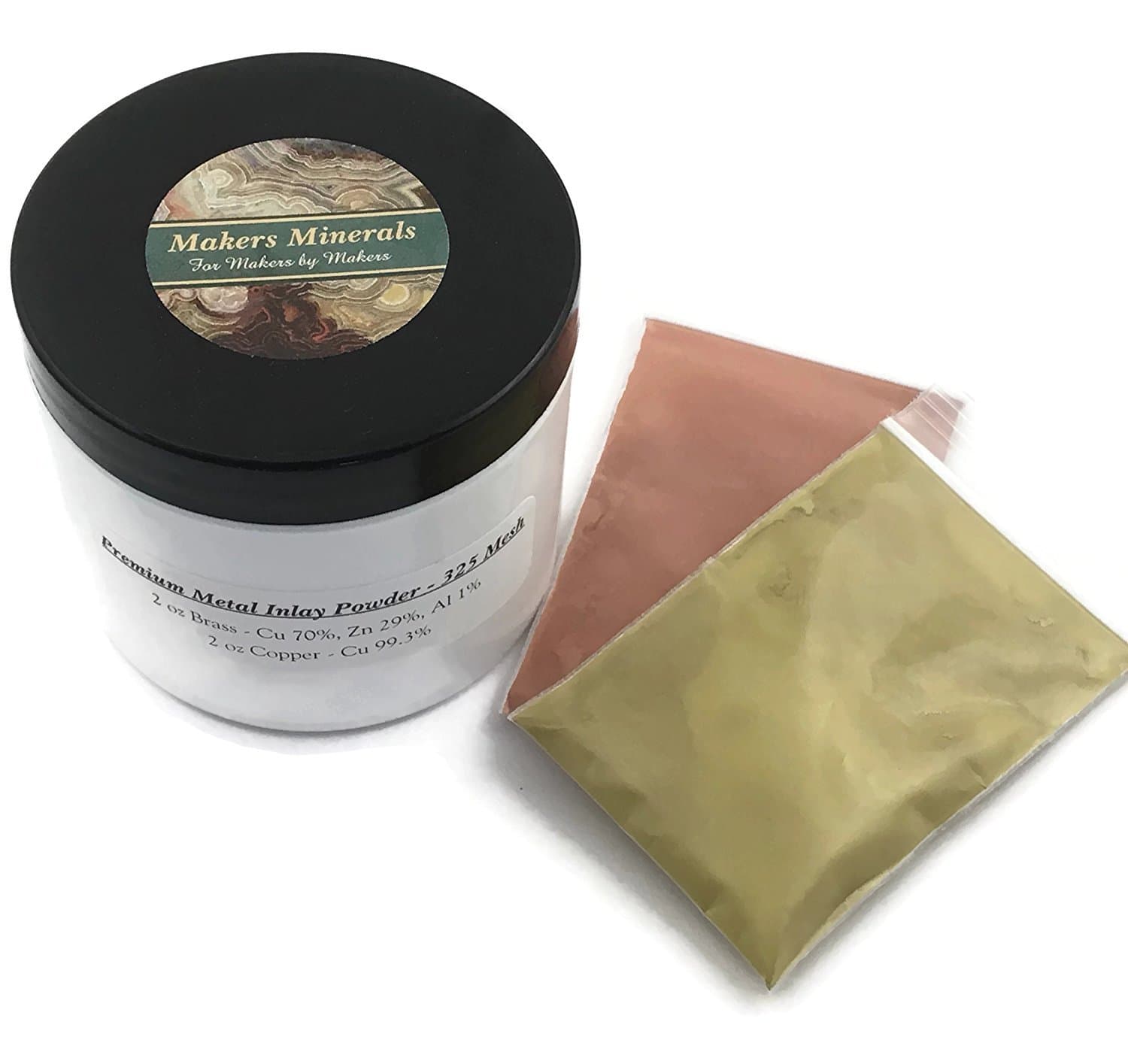 Brass and Copper Powder for Metal Inlay, 2 Ounces of Brass, 2 Ounces of Copper