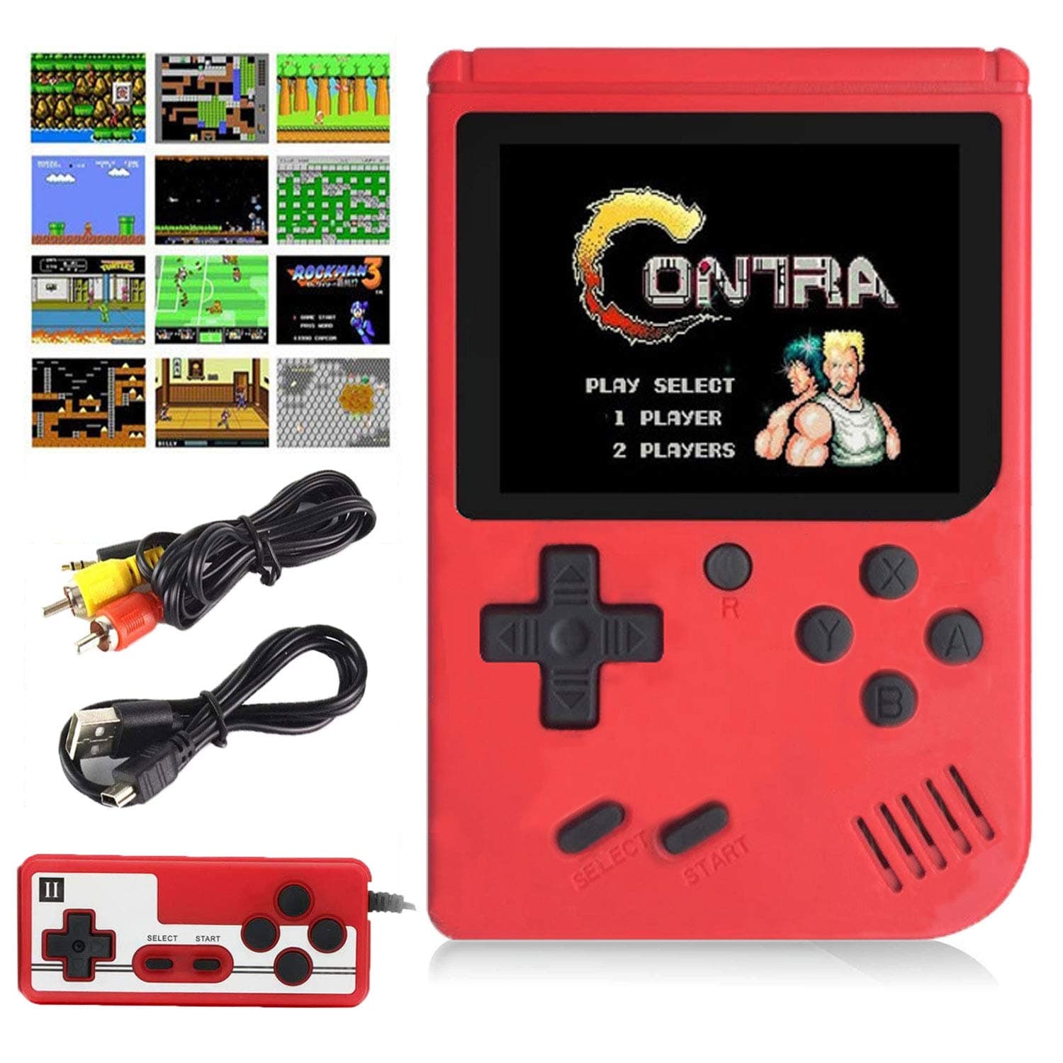 Aisallin Retro FC Handheld Game Console with 400 Classic Games for Kids Adult, 3 Inch HD Screen FC Video Game Console with Much Childhood Fun Support TV Output 2 Players USB Rechargeable (Red)