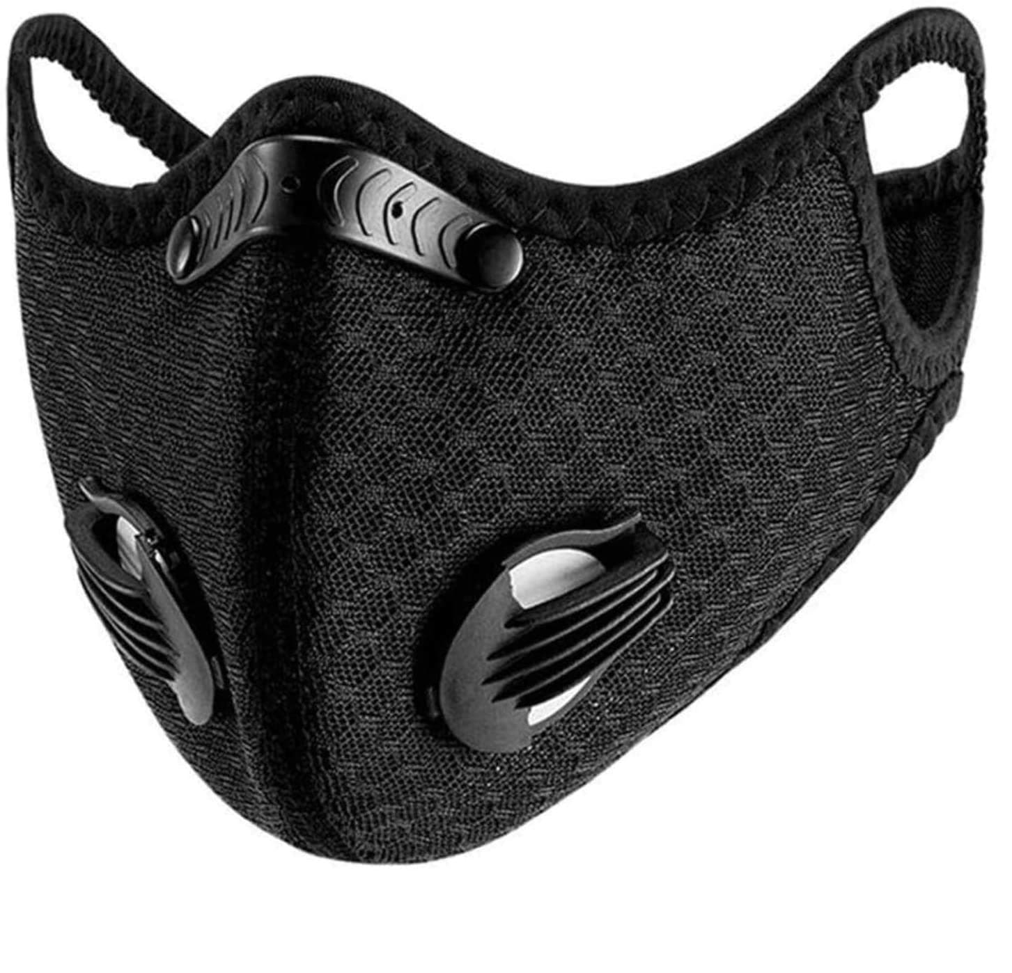 1 Pc Outdoor Sport Half Cover Cycling Facemask with Breathe Filter Anti-Fog Cover Motorcycle Hiking Protective Cover, Black