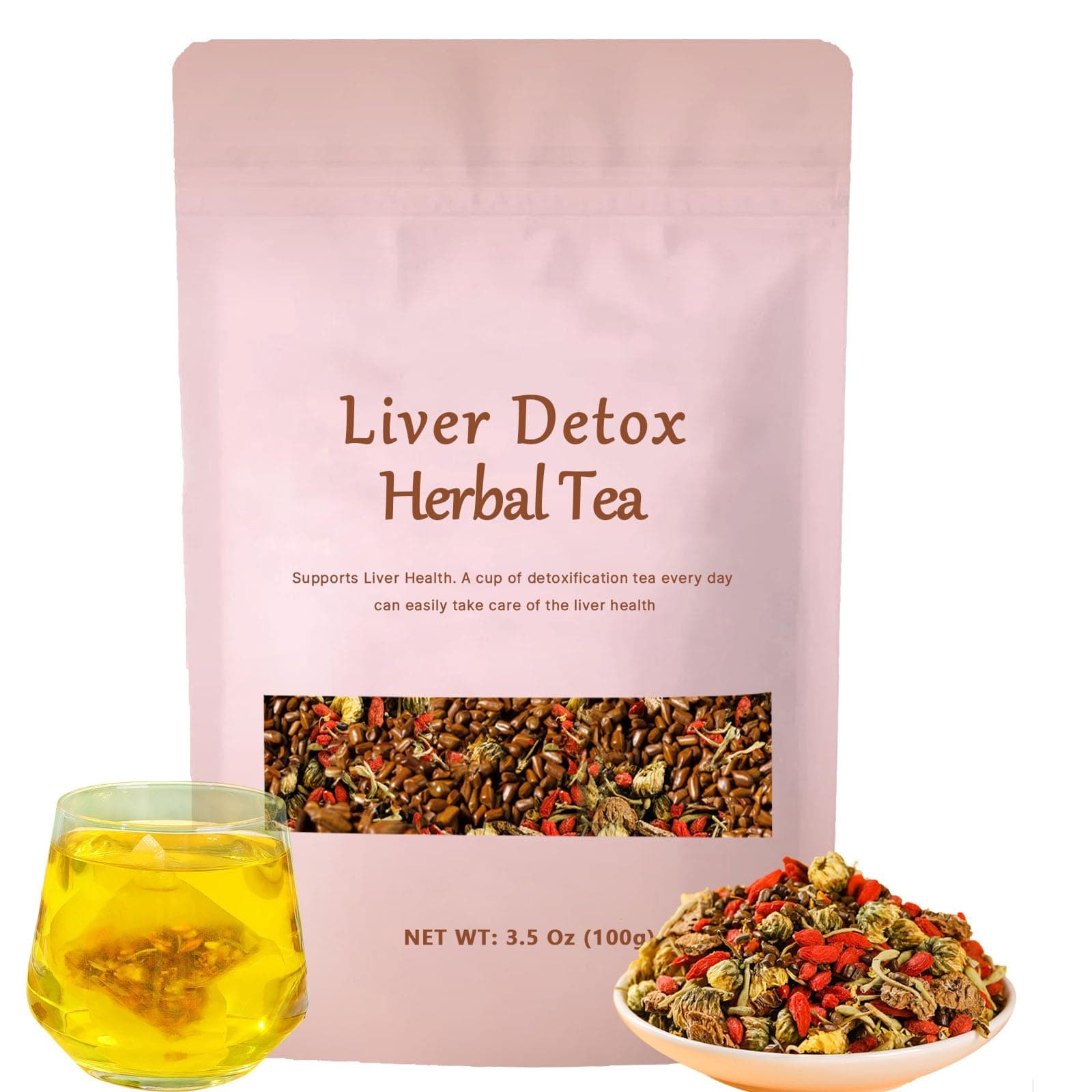 Liver Detox Herbal Tea, Dandelion Root Tea, Chrysanthemum Cassia Seed Goji BerryTea, Kidneys & Liver Health TeaWith Wolfberry, Cassia Seed, Milk Thistle