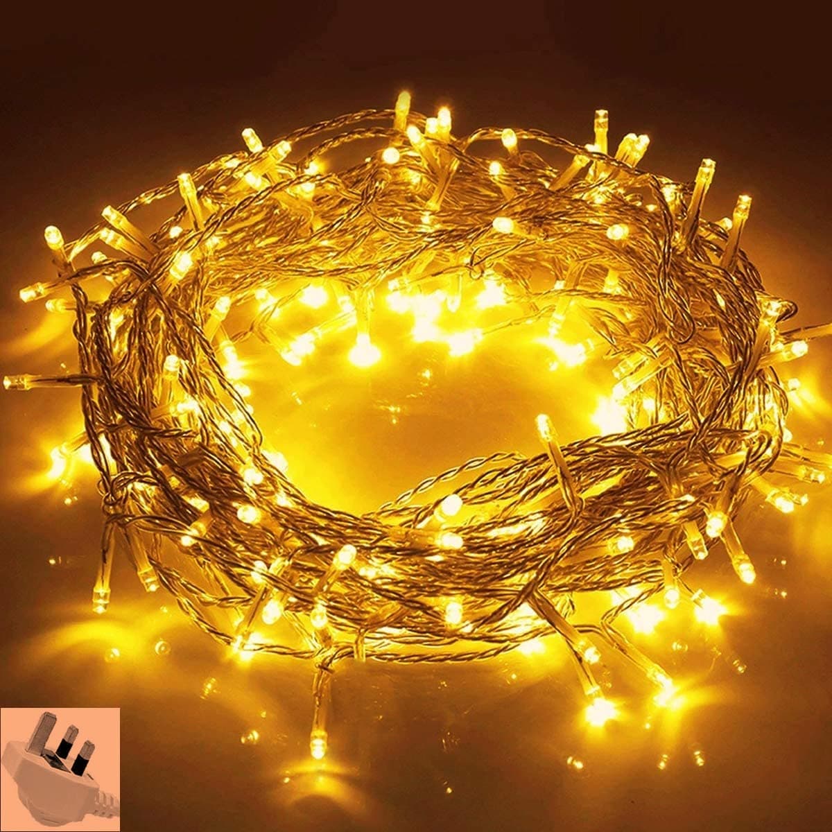 EclipiFairy Lights 10M/33 Ft,100 LEDs Christmas Tree, Xmas, Events, Festivals, Bedroom, Wedding Decoration Party Fairy String Lights 8 Modes EU 3 Pin Plug 220V (Warm White)