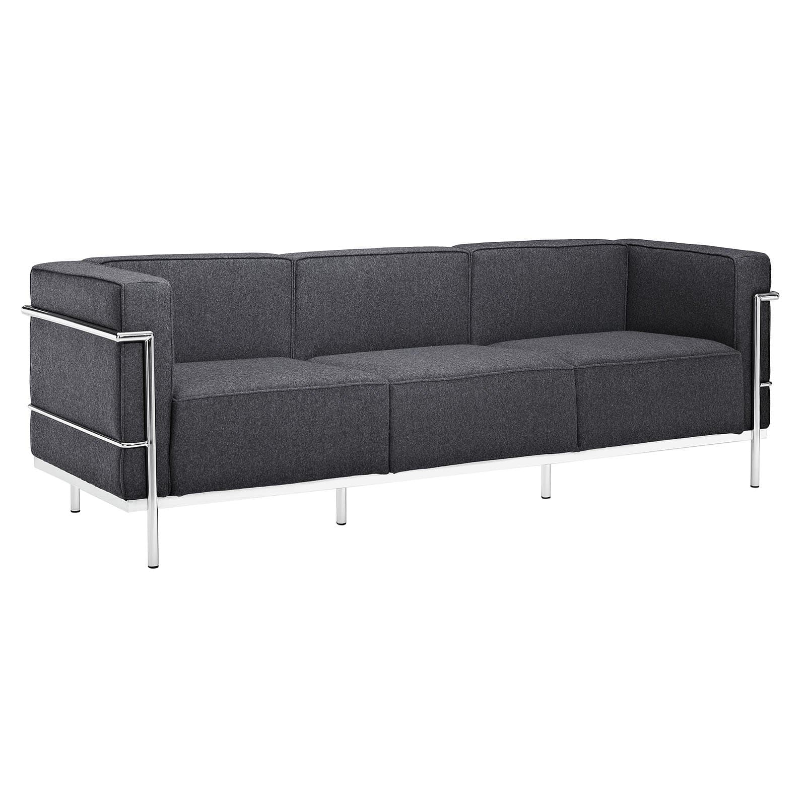 Charles Wool Grande Sofa in Dark Gray