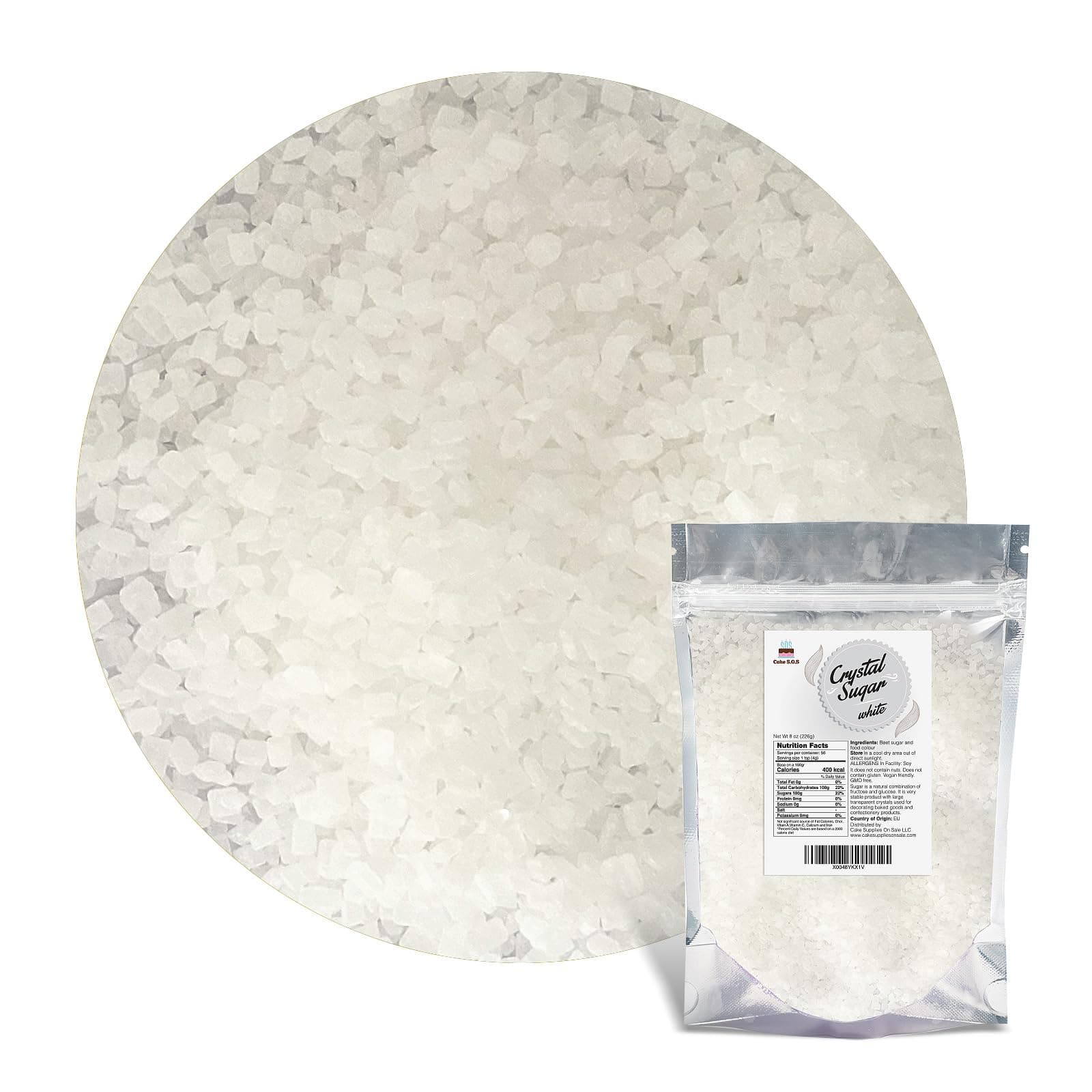 White Sugar Crystals, White Sugar Sprinkles, Cake sprinkles, Cookie sprinkles, 8 oz