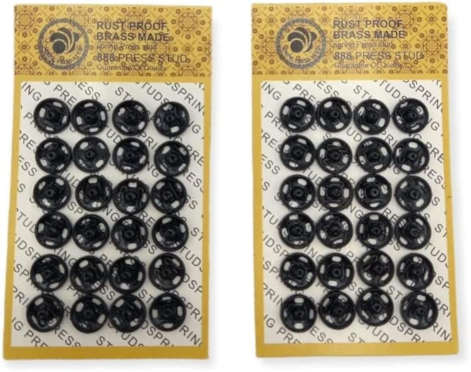 48 Piece-Press Stud Buttons Metal Snap Fasteners Sew On Snap Buttons (8Millimetre- Black Color)