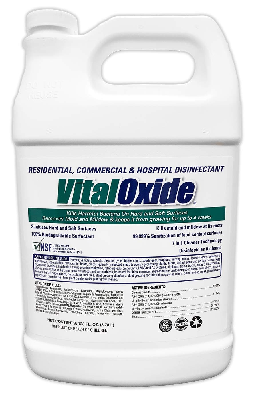 Disinfectant, Deodorizer, Cleaner, Food-Contact Sanitizer, Virucide – (EPA registration #82972-1) – Kills Mold & Mildew, Eliminates Odors-1 Gallon