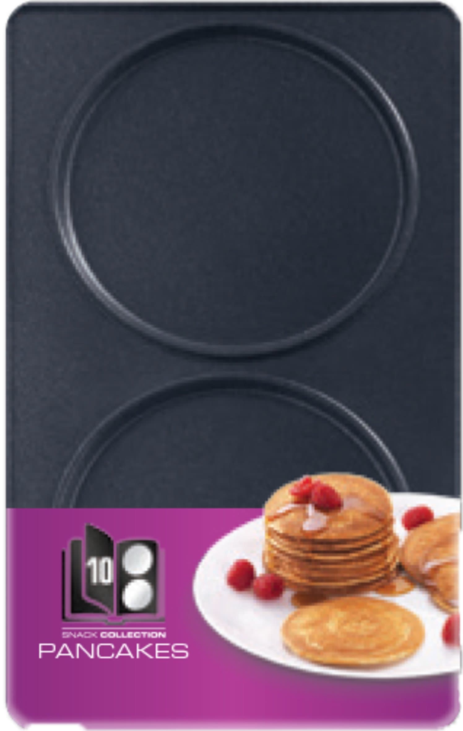 Tefal XA8010 Snack Collection Pancake Plate Number 10 | suitable for Tefal SW85XX Snack Collection | Includes Recipe Book | Black