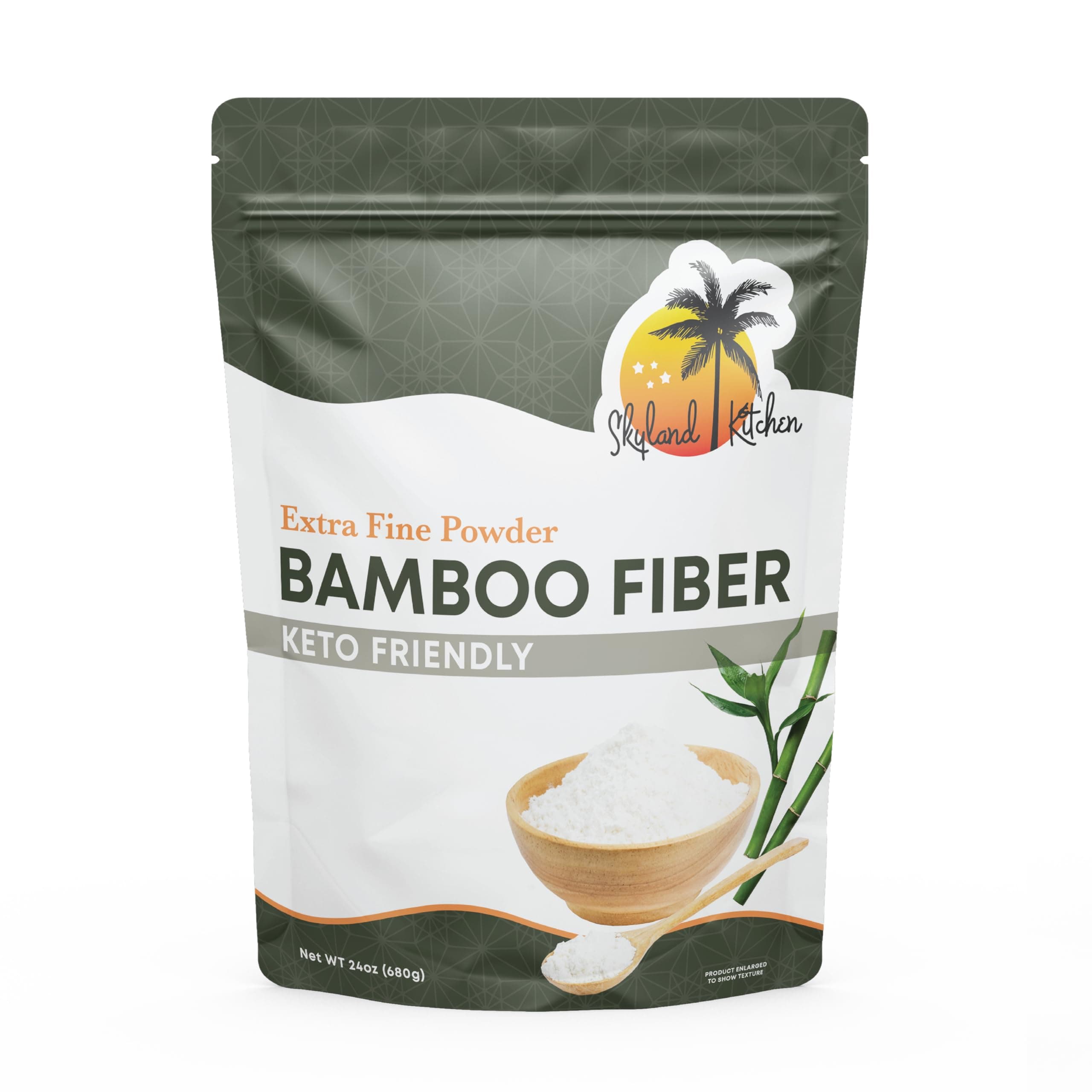 Skyland Kitchen Bamboo Fiber (1.5lb) Keto Fiber for Keto and Low Carb Baking, 0g Net Carbs, Improves Texture of in Baking, Extra Fine, Keto-Friendly, Gluten-Free, Non-GMO, Flour Rich in Silica and Minerals, Supports Healthy Skin, Nails, Hair, Joints and Bones