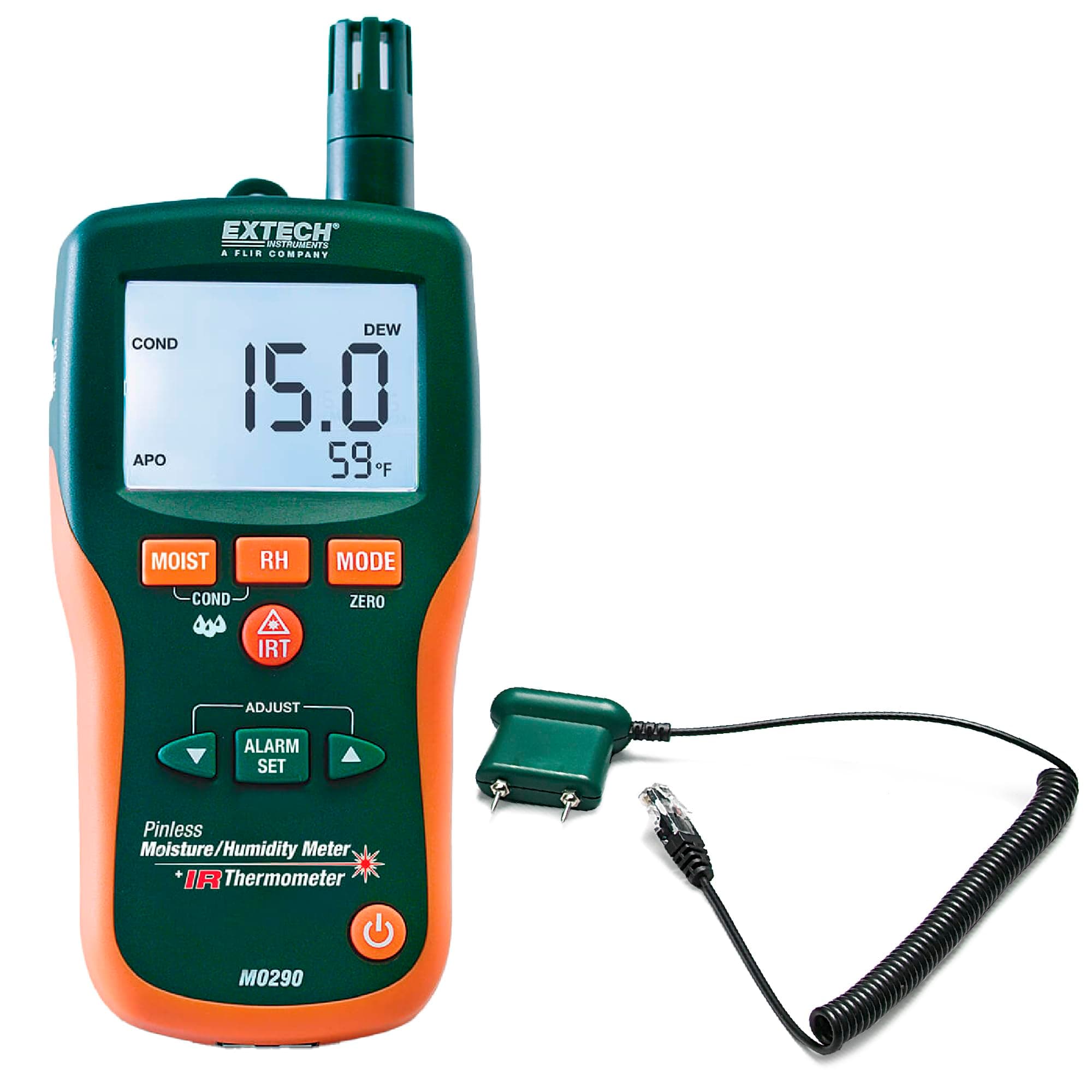Extech MO290 Pinless Moisture Psychrometer with IR Thermometer