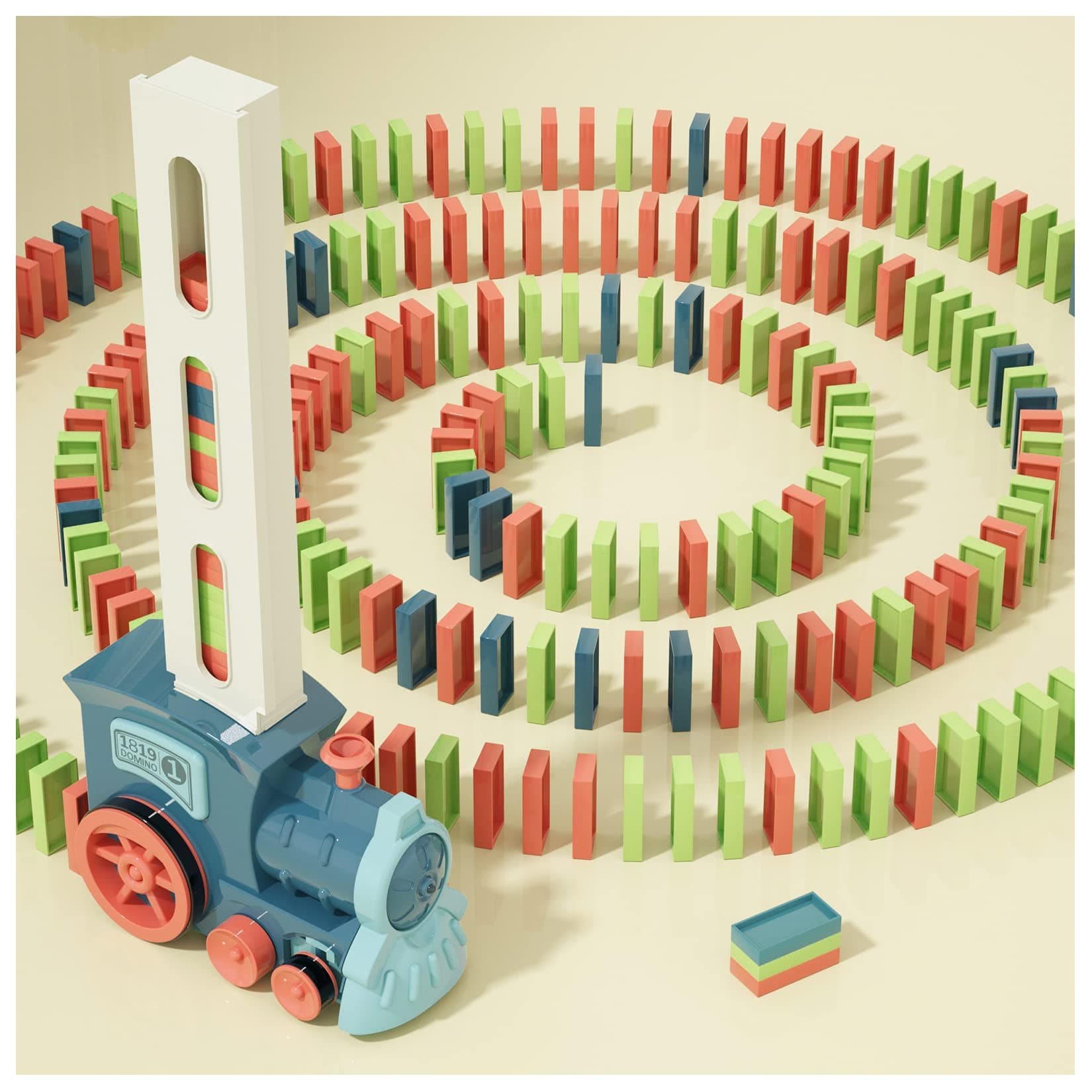 Domino Train Toys Kids Games - Automatic Stacking Creative Game 3+ Year Old - Stem Montessori Toy for Boys 4-6 - Summer Autistic Christmas Birthday Gifts 5 6 Toddler Ages 4-8