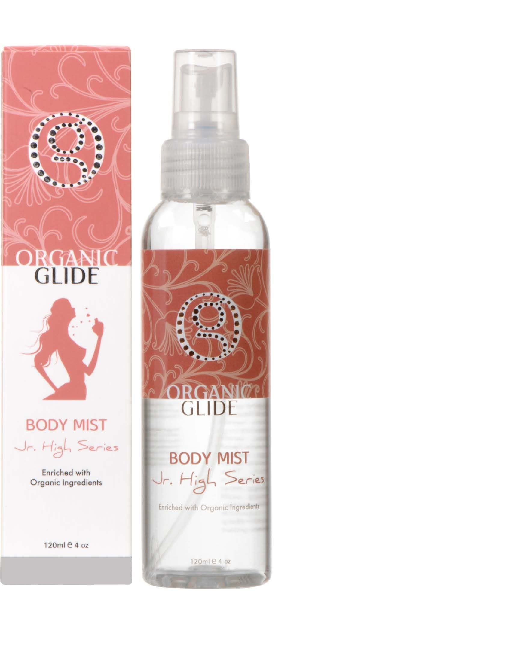Organic Glide Body Mist Enriched with Organic Ingredients Naturally Free From Parabens, Hormones. Ideal as a mid-day moisturizing lift to rejuvenate your body. 120ml